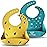Moonkie Silicone Baby Bibs Set Of 2 | BPA Free Waterproof | Soft Flexible Adjustable Silicone Bibs for Babies & Toddlers(Teal/Kodak)