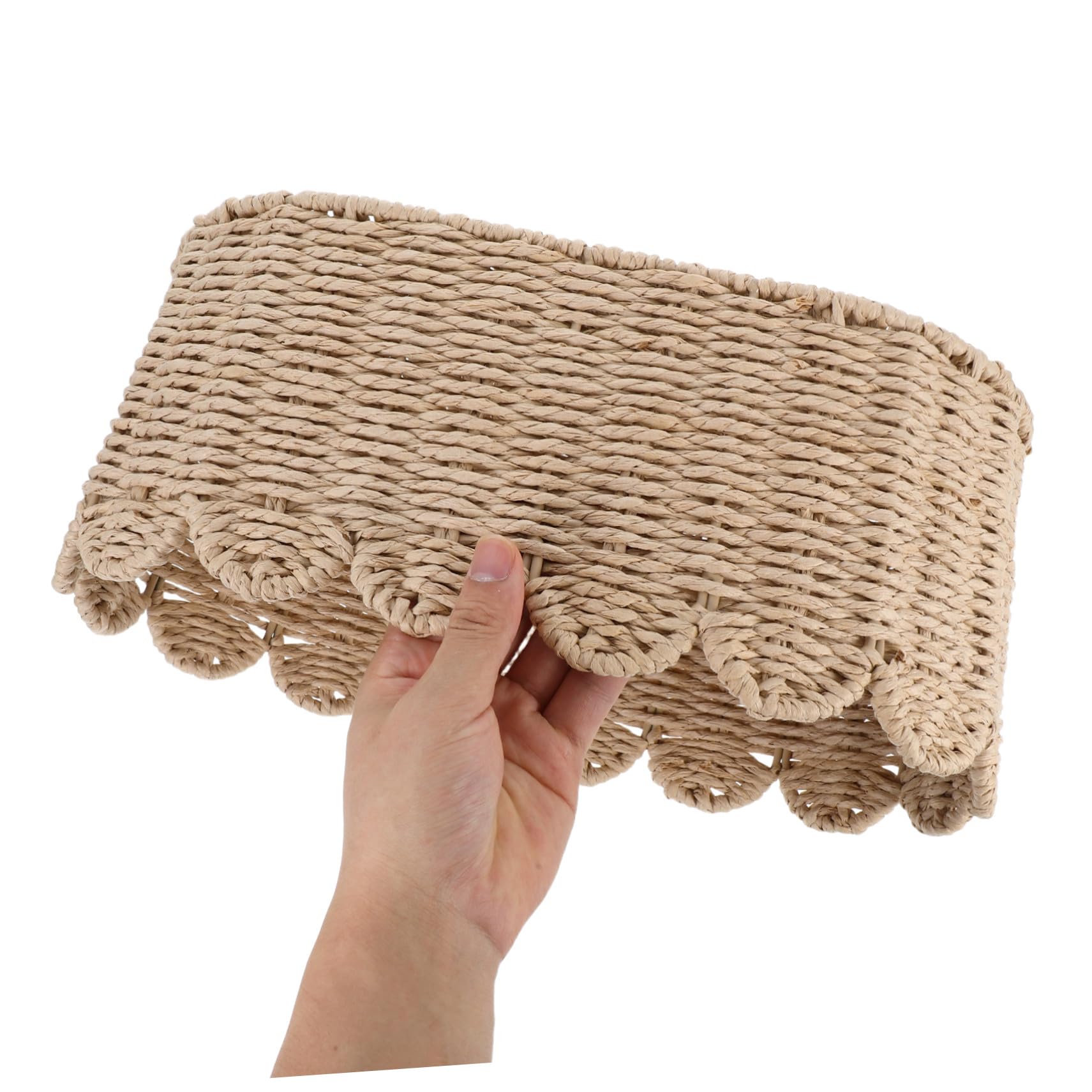 Geflochtener Kleinigkeitenkorb mit Eisenrahmen, Beige, Groß