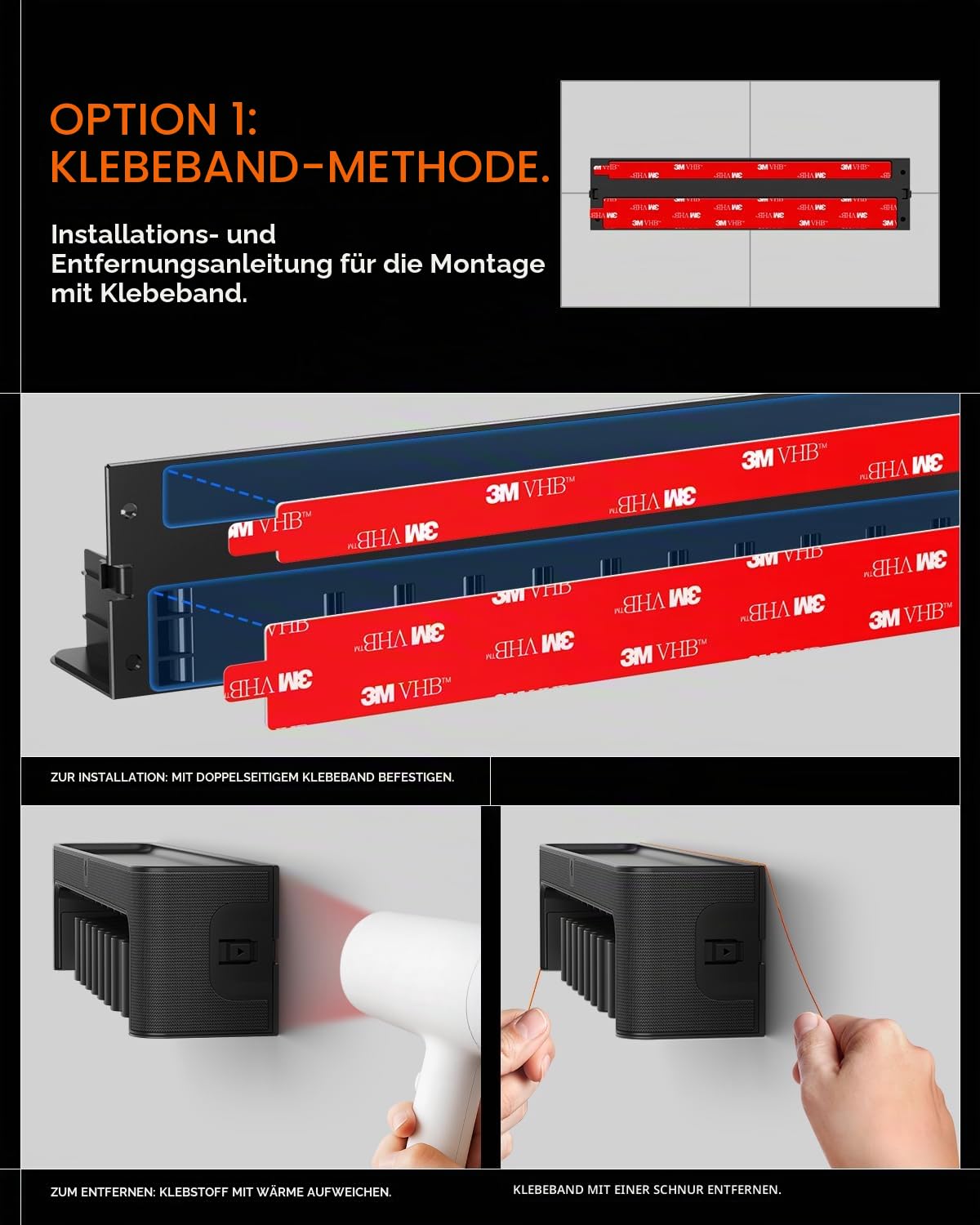 Spigen Wandmontierter Apple Watch Band Organizer S341 mit oberem Ablage-Tablett - Schwarz