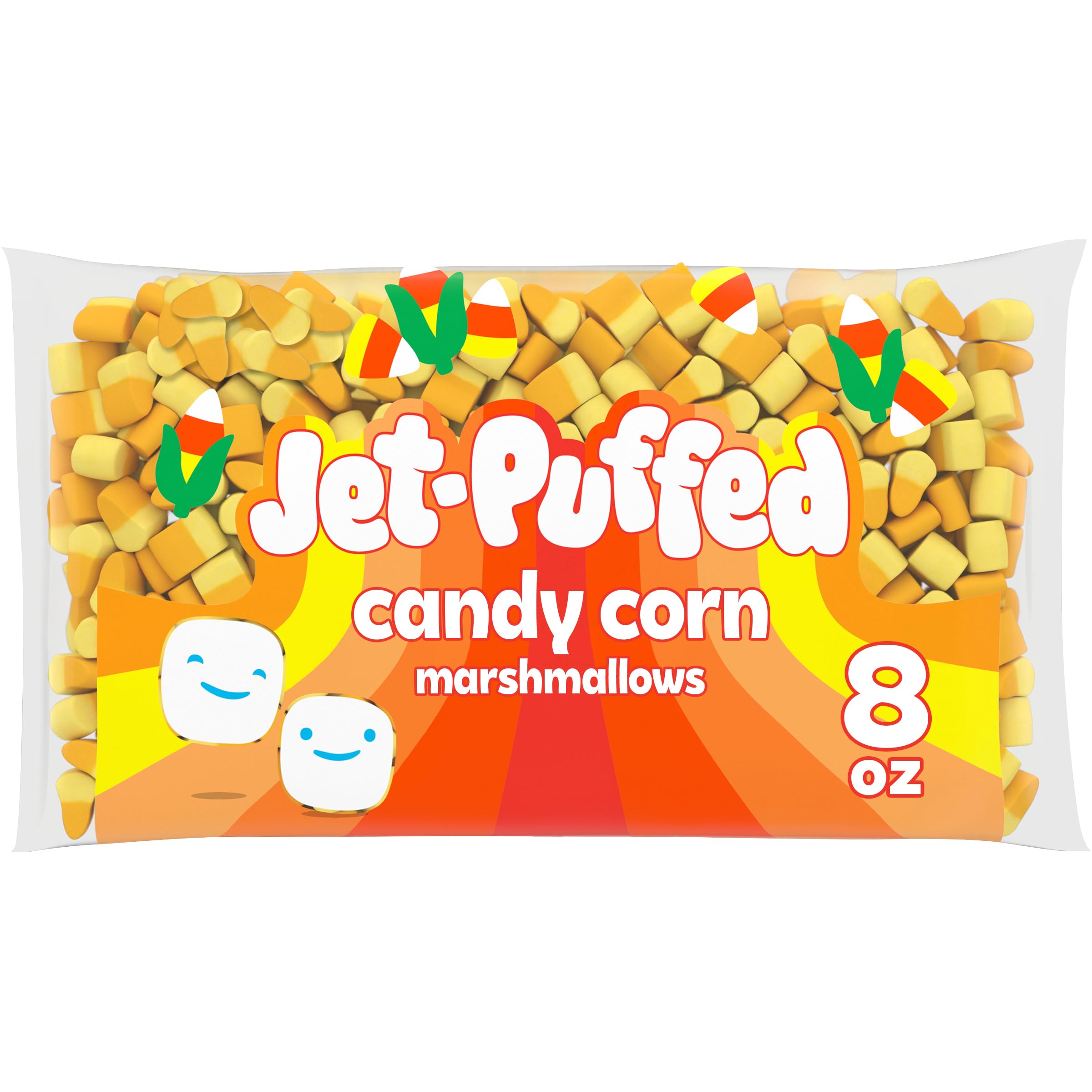 Jet-PuffedCandy Corn Shaped Halloween Fall Marshmallows, 8 oz Bag