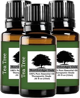 100% Pure, Undiluted Tea Tree Essential Oil - 3 Pack - Therapeutic Grade Melaleuca alternifolia Vitality-Boosting Tea Tree Oil for Aromatherapy