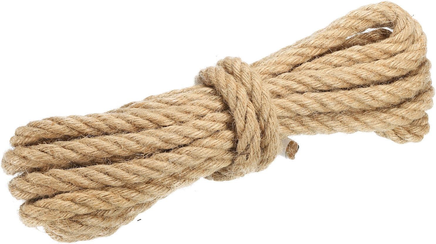 Xuanthang Tool Part for Jute Twine 12mm, 16 Feet Long Brown Twine Rope for DIY Subjects