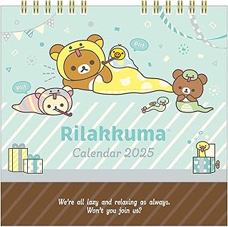 San-X Rilakkuma CD39201 Desk Calendar, Size (H x W x D): 7.0 x 7.1 x 0.2 inches (17.7 x 18 x 0.5 cm)