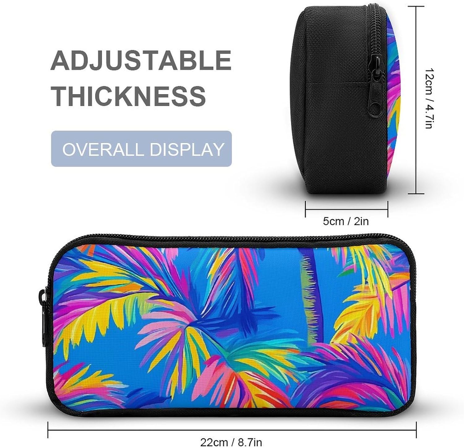Colorful Palm Trees Travel Cosmetic Bag Makeup Bag image 2