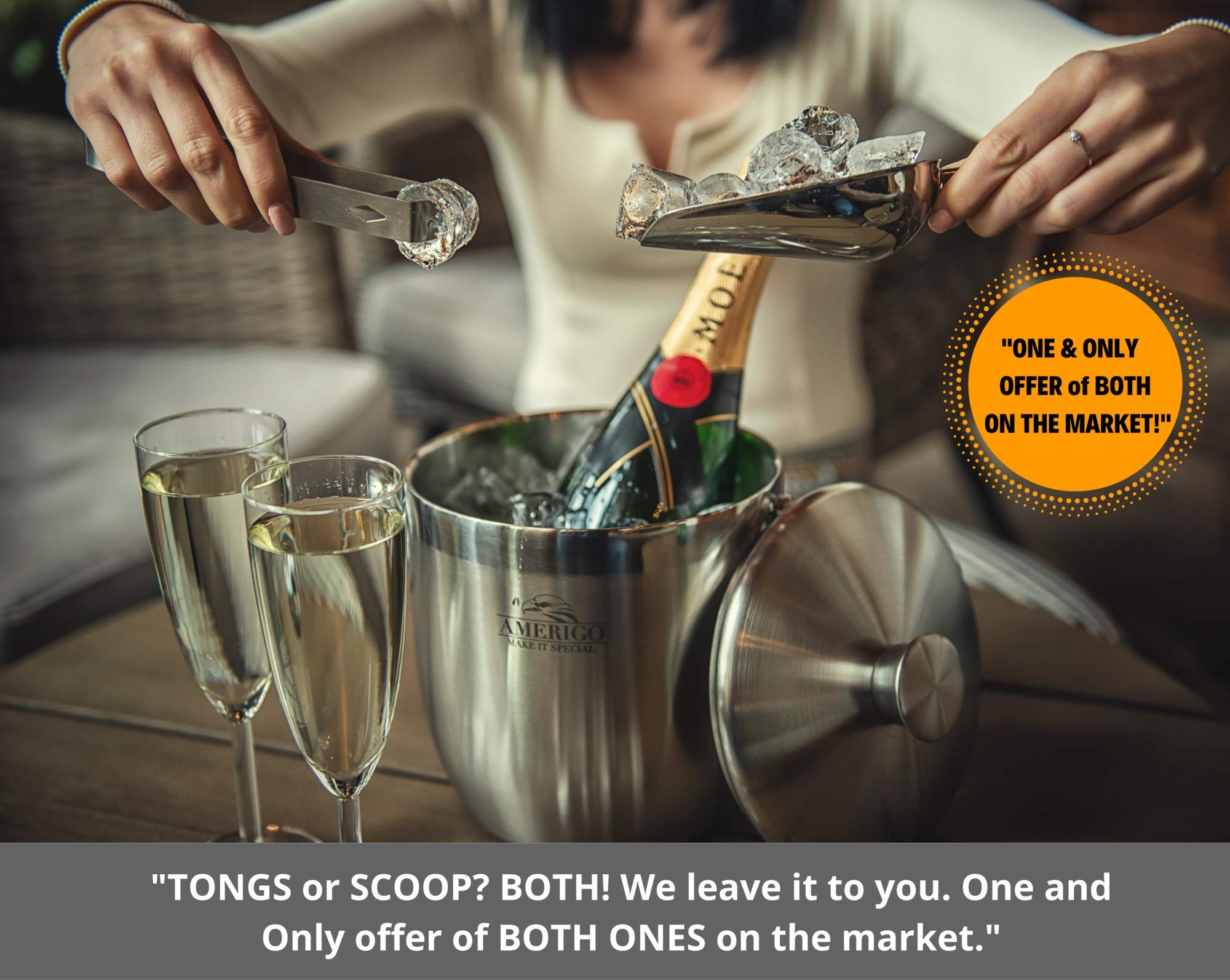 Amerigo Exclusive Insulated Ice Bucket Well Made DoubleWall