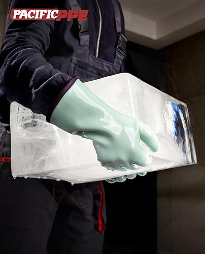 Miniatura 6 de PACIFIC PPE Guantes de horno resistentes al calor, guantes de seguridad de grado alimenticio con revestimiento de silicona impermeable grueso para
