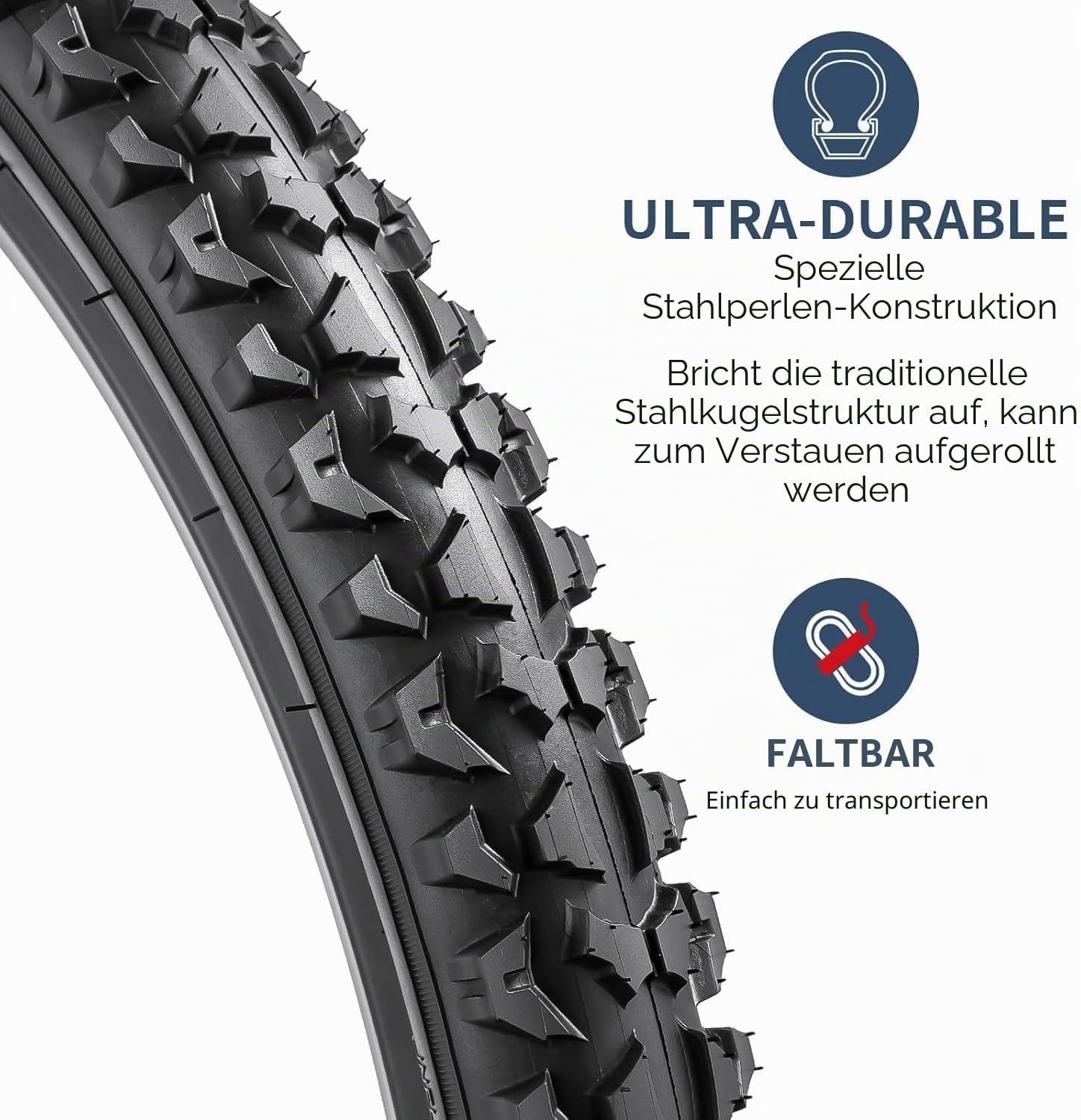 YunSCM 2Pcs Faltbare 20 Zoll Fahrradreifen 20X2.125 Mantel 57-406 kompatibel Stadt/Straße/Mountainbike Reifen
