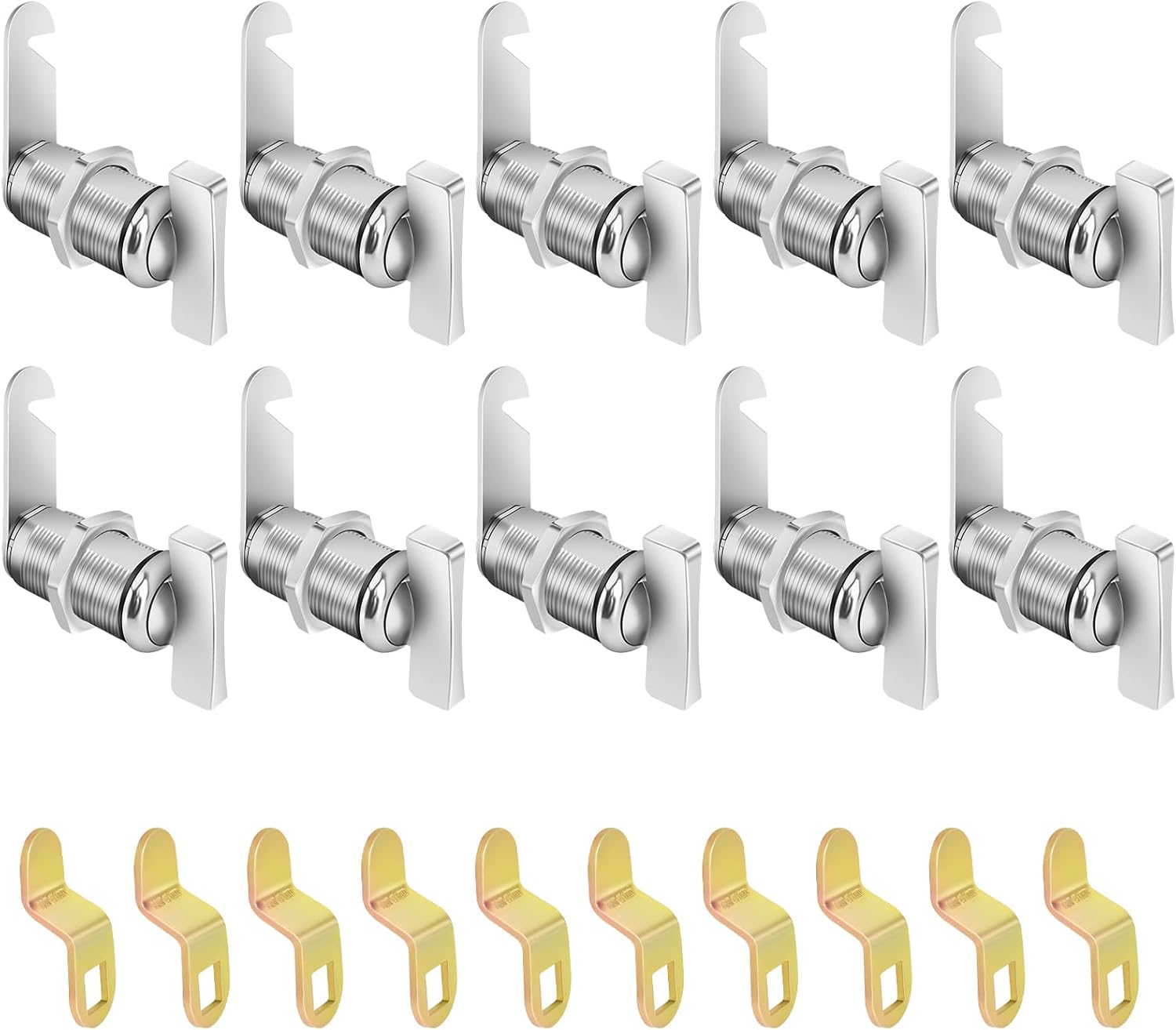 1-3/8" Thumb Operated Cam Locks, 10Pcs RV Thumb Locks for Storage Door, Compartment Door, Keyless Non-Locking Locks Fits on Camper, Vehicles, Files Drawers (1-3/8 Inch 10Pcs)