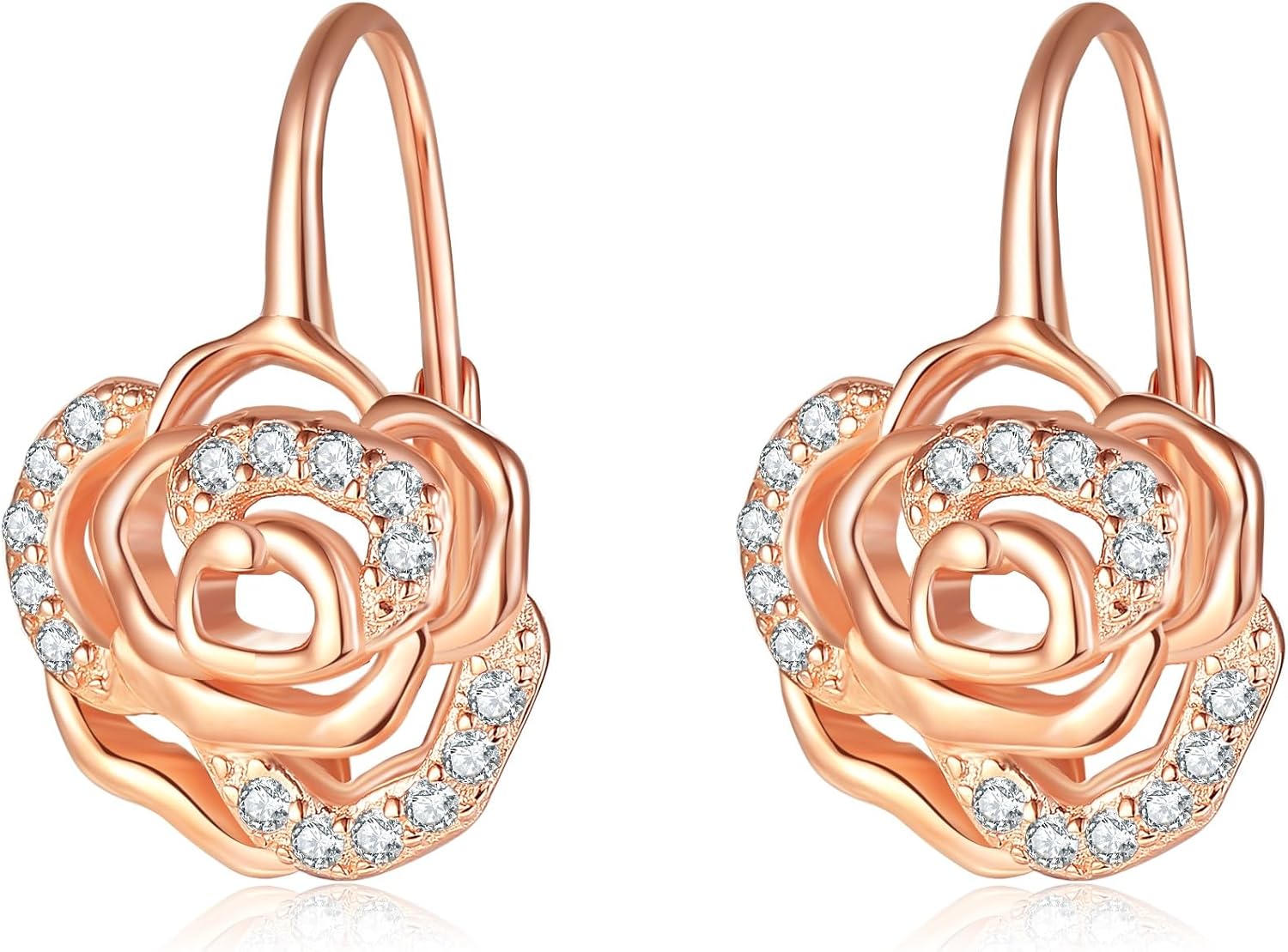 Flower Earrings 925 Sterling Silver Hibiscus/Rose/Daisy/Lotus Flower Jewelry for Women Mom Birthday Gifts