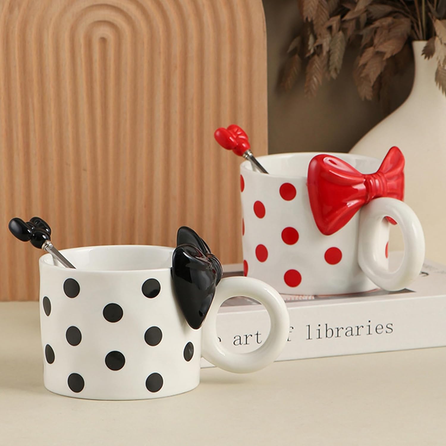 Bow Coffee Mug Red Ceramic Cup Coquette Porcelain Coffee Bow Tea Cup 14 OZ Cute Mug for Women Girl - Image 4