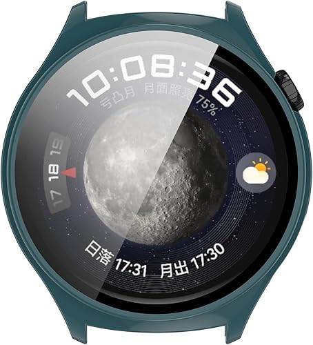 Miniatura 9 de PC+Funda protectora de pantalla de vidrio templado compatible con Huawei Watch 4, protector de pantalla para Huawei Watch 4, cobertura completa