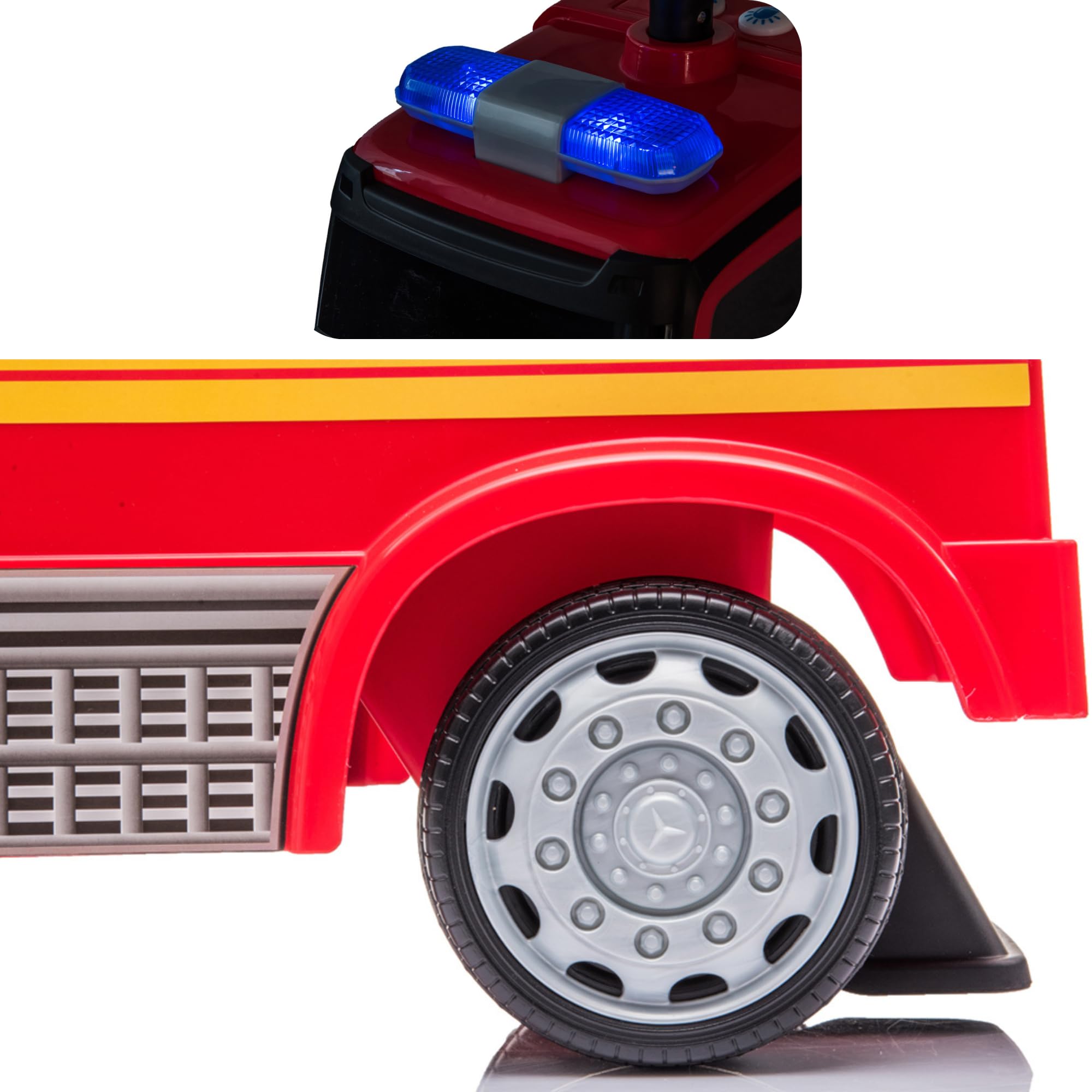 Correpasillos Camión de BomberosMercedes-Benz | con Volante, Sirena y Espacio de Almacenaje – para Niños Desde 12 Meses