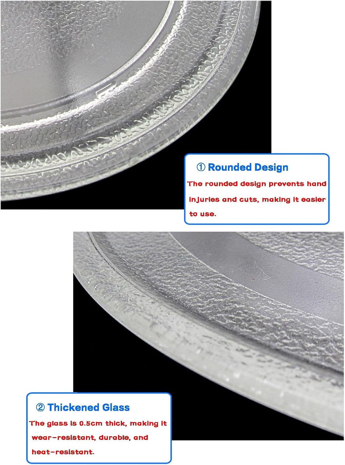 9.6" 10" 10.6" 12.4" Microwave Oven ​Glass Plate, with Microwave Turntable Ring, Replacement Microwave Oven Tray for Fits Virtually All(31.5cm(12.4in))