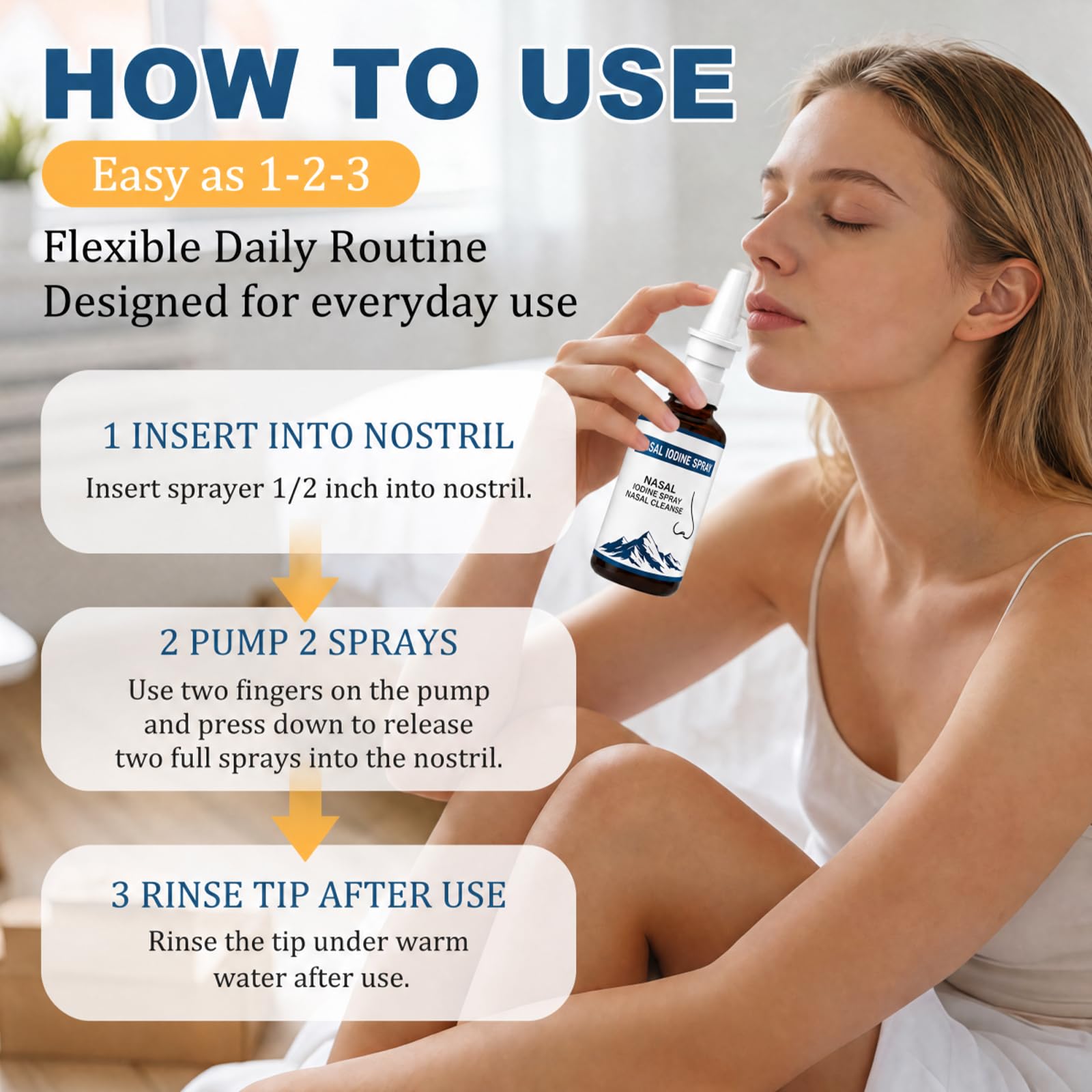 KLIFE 2Pcs Iodine Nasal Spray, Daily Nasal Cleanse & Care Mist, Non-Medicated Formula, Fine Mist Sprayer for Travel & Daily Use (2 fl oz) — Amazon image 3