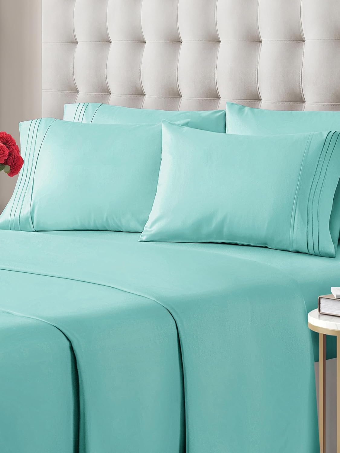 Queen 6 Piece Sheet Set Breathable & Cooling Bed Sheets