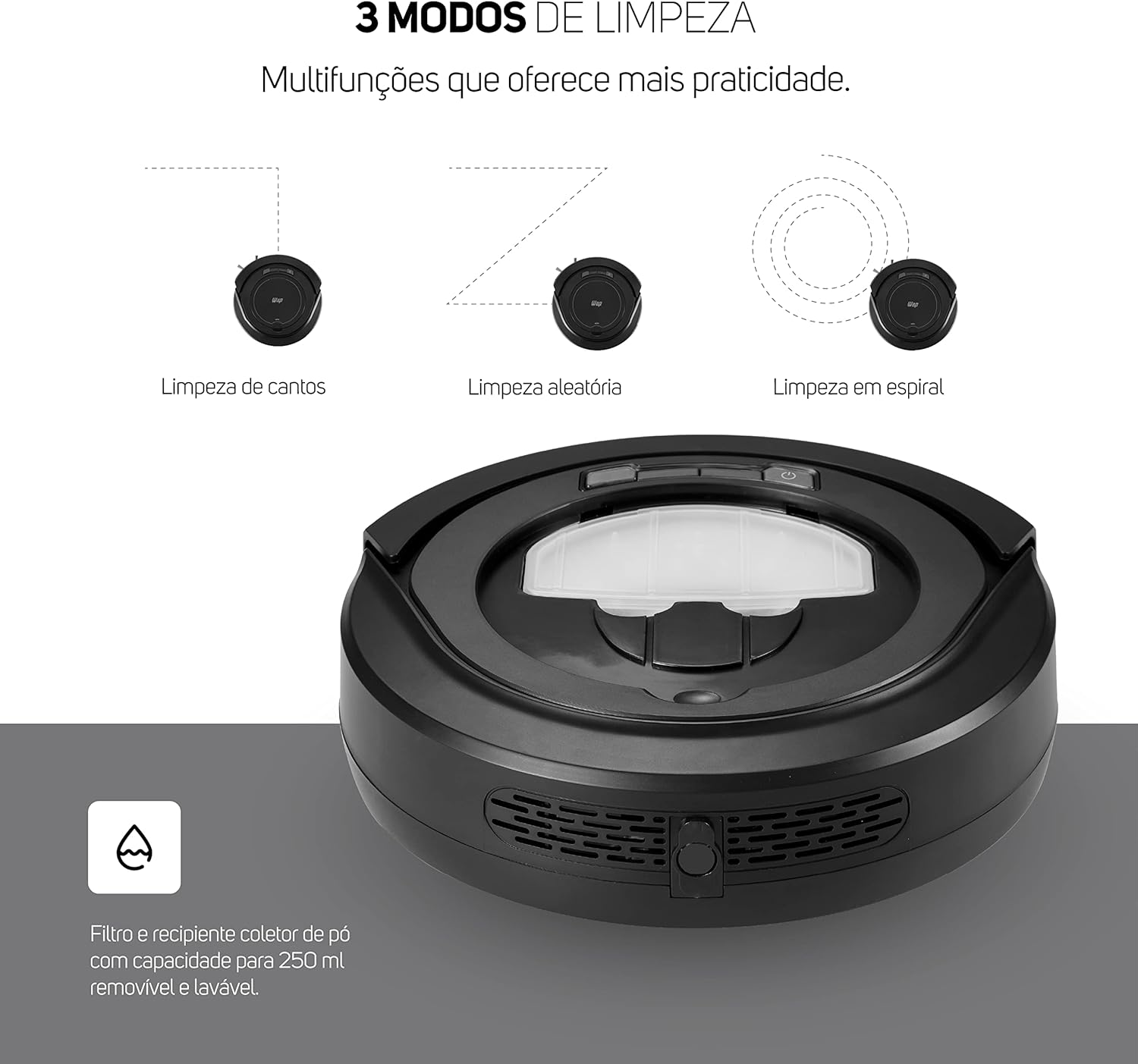 Análise Aspirador Robô Wap W90 3 Em 1 Automático 8 71J7Sihurml. Ac Sl1500