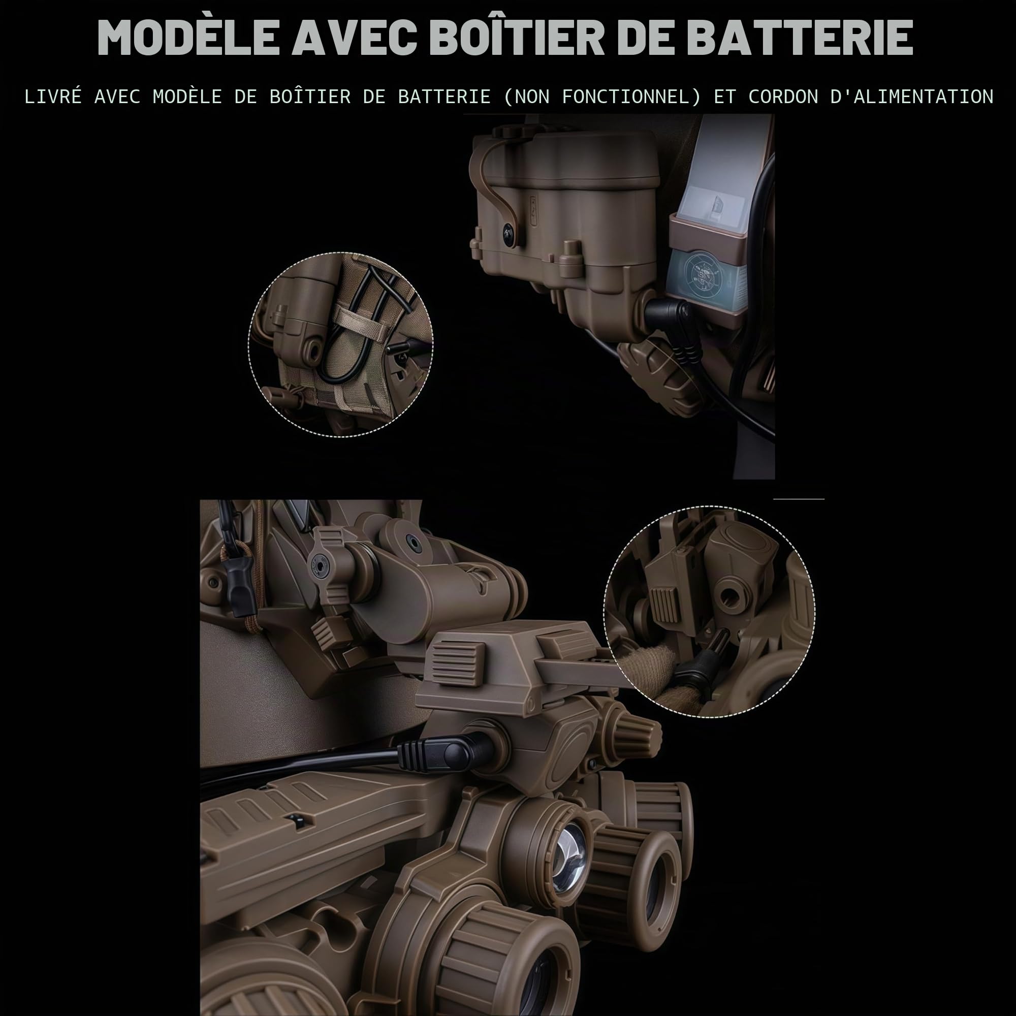 Casque Tactique G.PNVG18, Lunettes de Vision Nocturne, modèle avec boîtier de Batterie, modèle factice CS N.VG, Accessoires pour Casque de Chasse Rapide