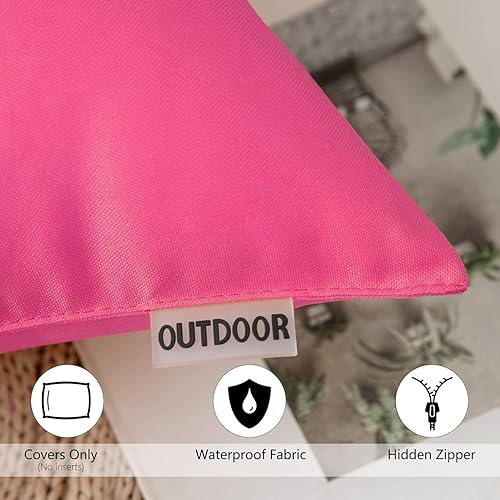 Miniatura 2 de MIULEE Paquete de 4 fundas decorativas de almohada de verano para exteriores, impermeables, cuadradas, para jardín, revestimiento de poliuretano,