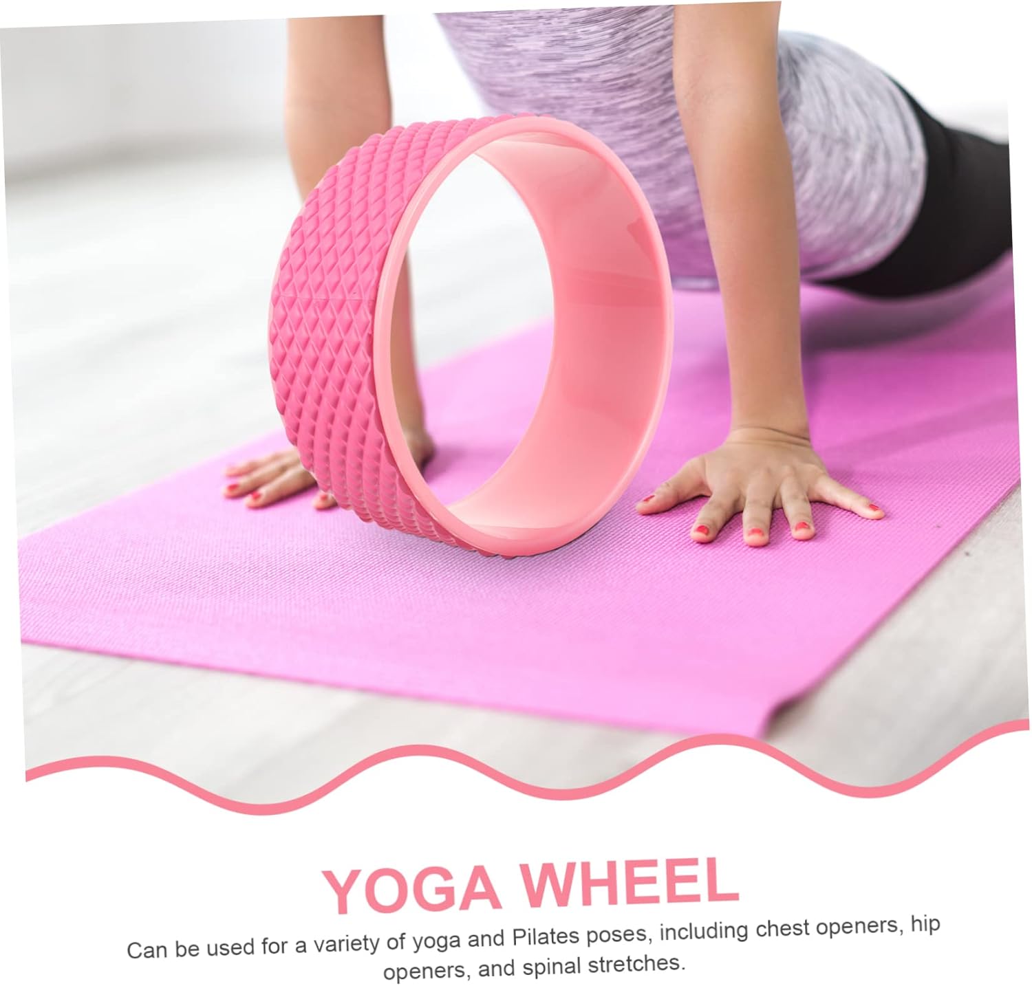 HANABASS Yoga Wheel for Back Pain Relief and Stretching Foam Back Roller 1-Piece Yoga Training Wheel for Trigger Point Massage and Shoulder Opening Fitness Equipment for Levels