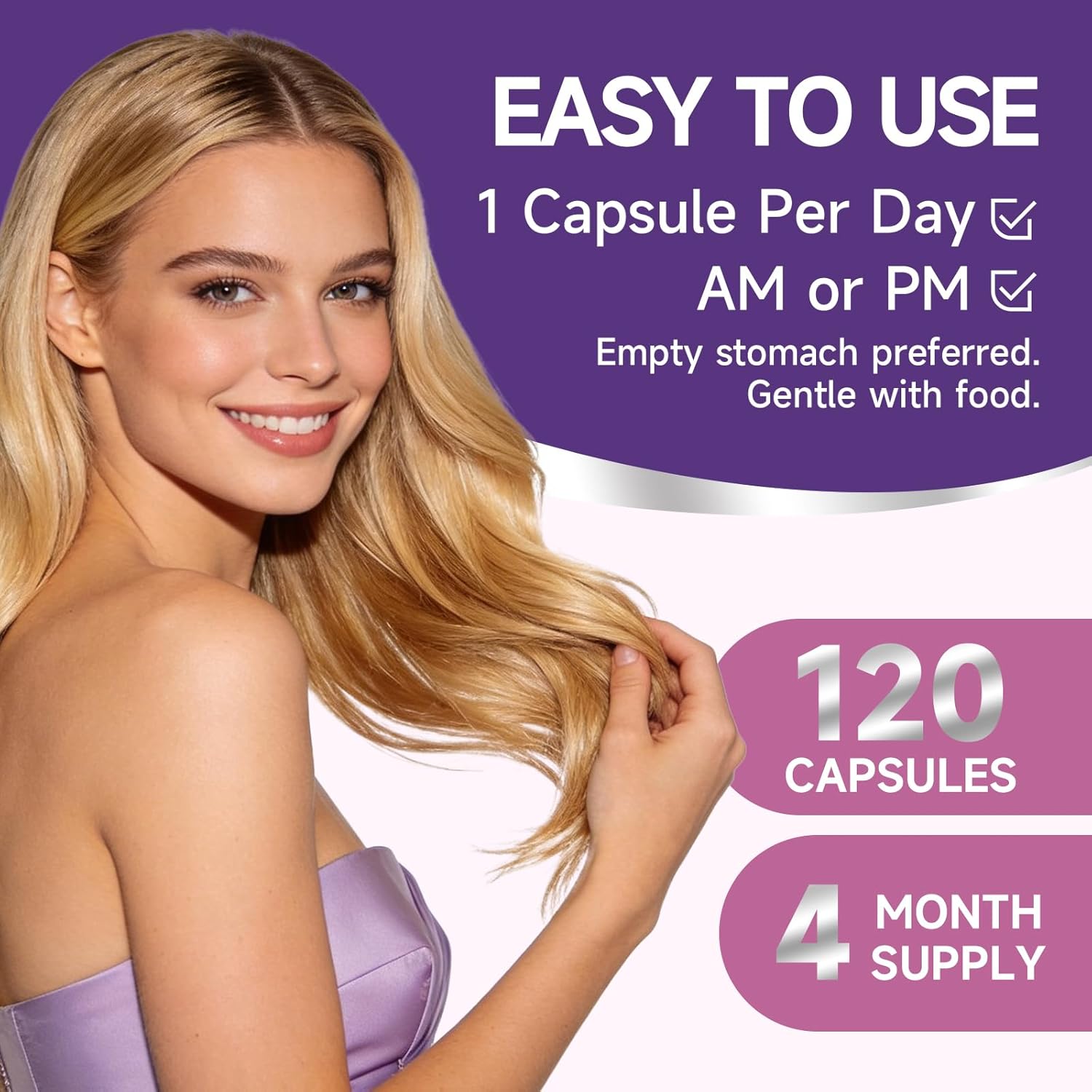 GHK-Cu Copper Peptide Supplement, 300 mcg per Serving, Liposomal Formula, 120 Vegan Capsules – Beauty Support Matrix with Biotin, Phytoceramides & Herbal Blend