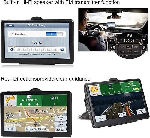 Miniatura 5 de Navegación GPS con pantalla táctil de 7 pulgadas para automóvil, camión y RV con mapas 2025 - Alertas de advertencia de velocidad y luz roja -