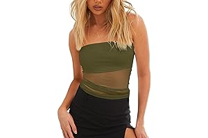 Strappy Sheer Army Green Tube Top
