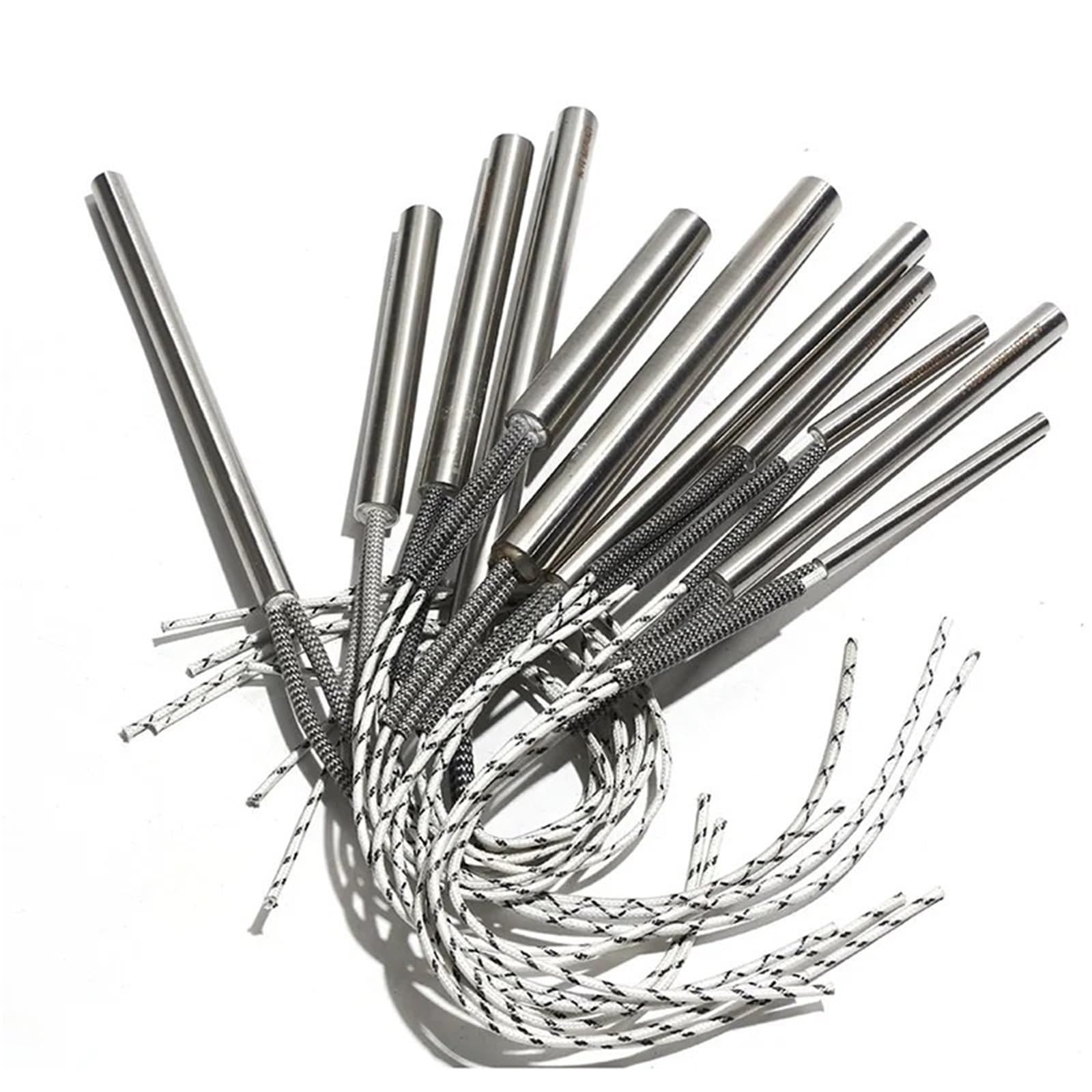5 szt. Forma gwintowana pojedyncza głowica grzewcza 220 V 6 mm 8 mm 10 mm 316SUS rezystancja nagrzewnicy kasety do przemysłu opakowaniowego 5 szt. (220 V 420 W 8 x 130 mm)