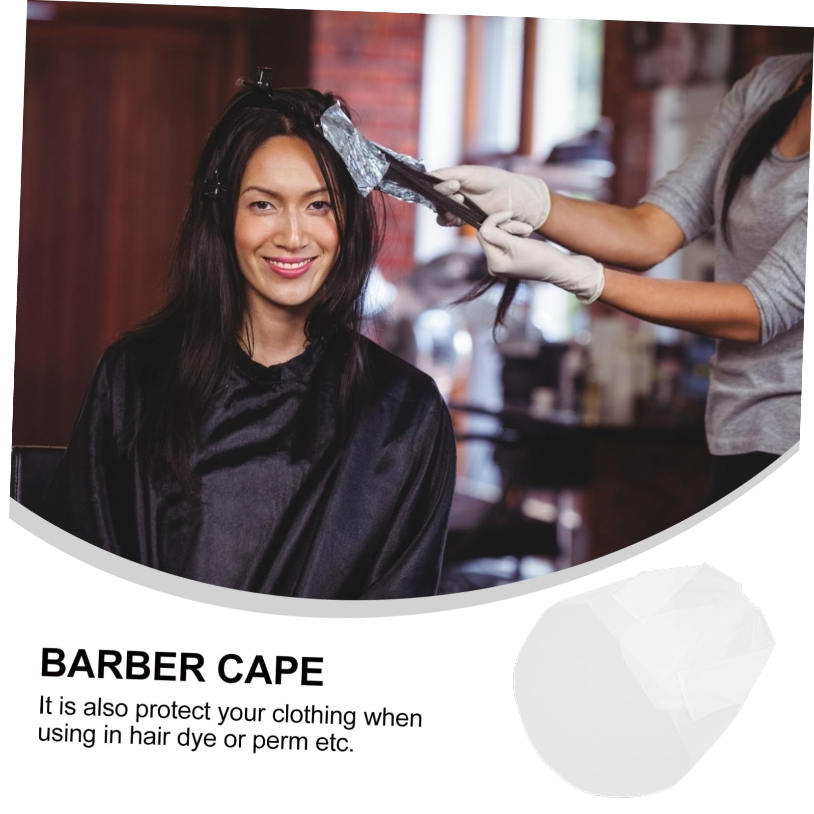 Baluue Friseurumhang mit Ärmeln, Oversized, Nylon TAFT, Weiß