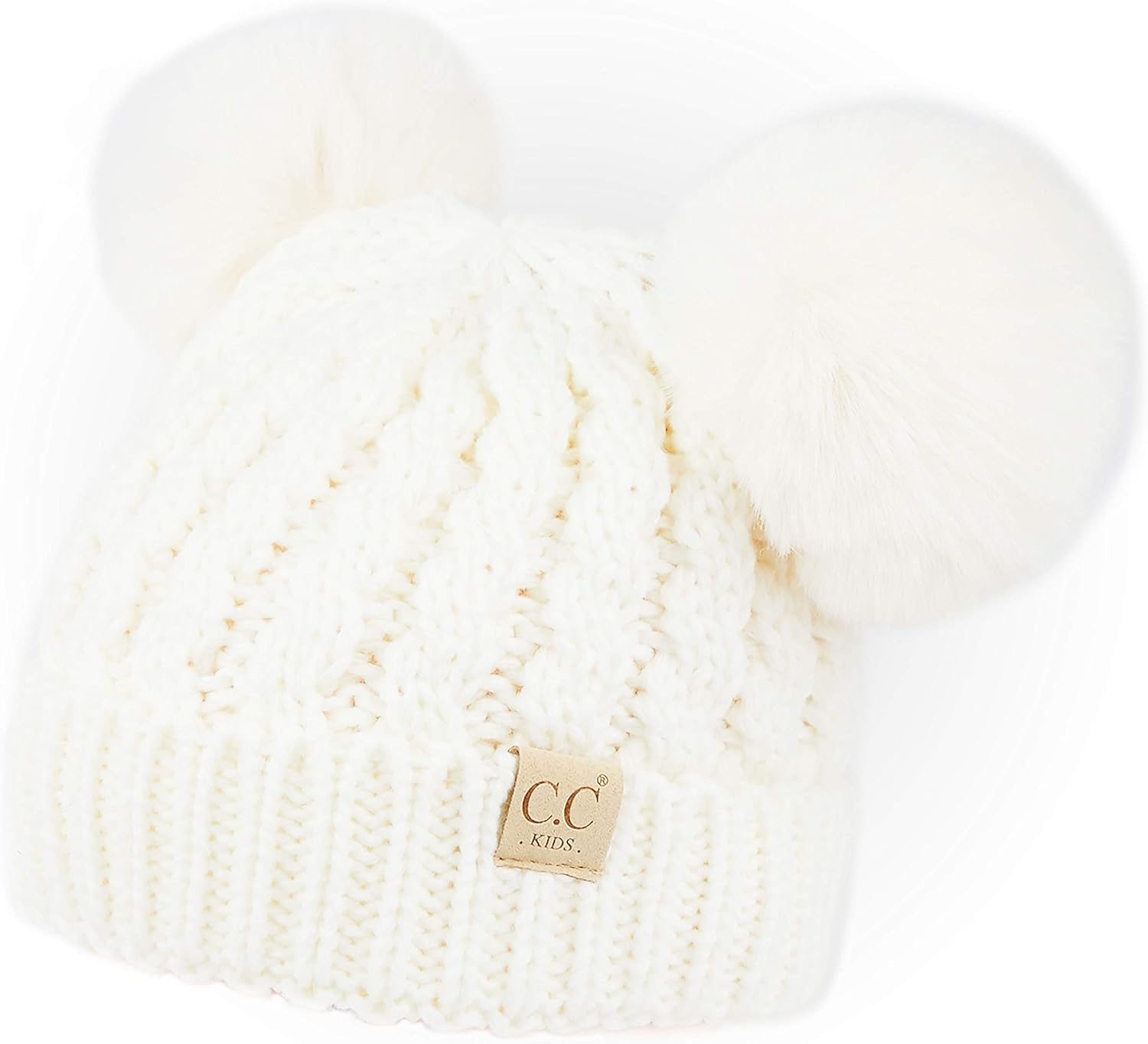 C.C Exclusives Children Kid Double Pompom Knitted Beanie for Kids Ages 2-5 (KID-23)(KID-24)(KIDS-2055)