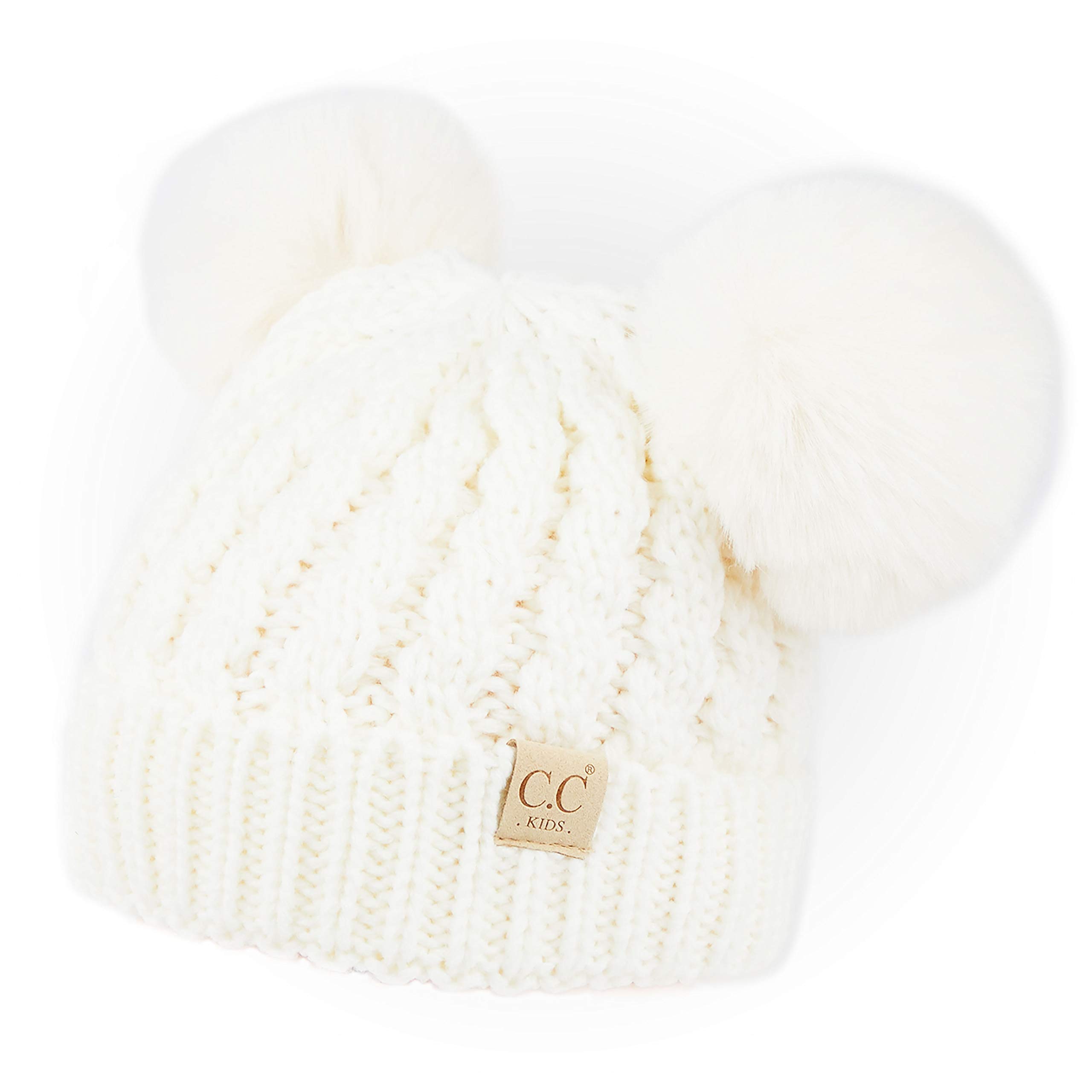 C.C Exclusives Children Kid Double Pompom Knitted Beanie for Kids Ages 2-5 (KID-23)(KID-24)(KIDS-2055)