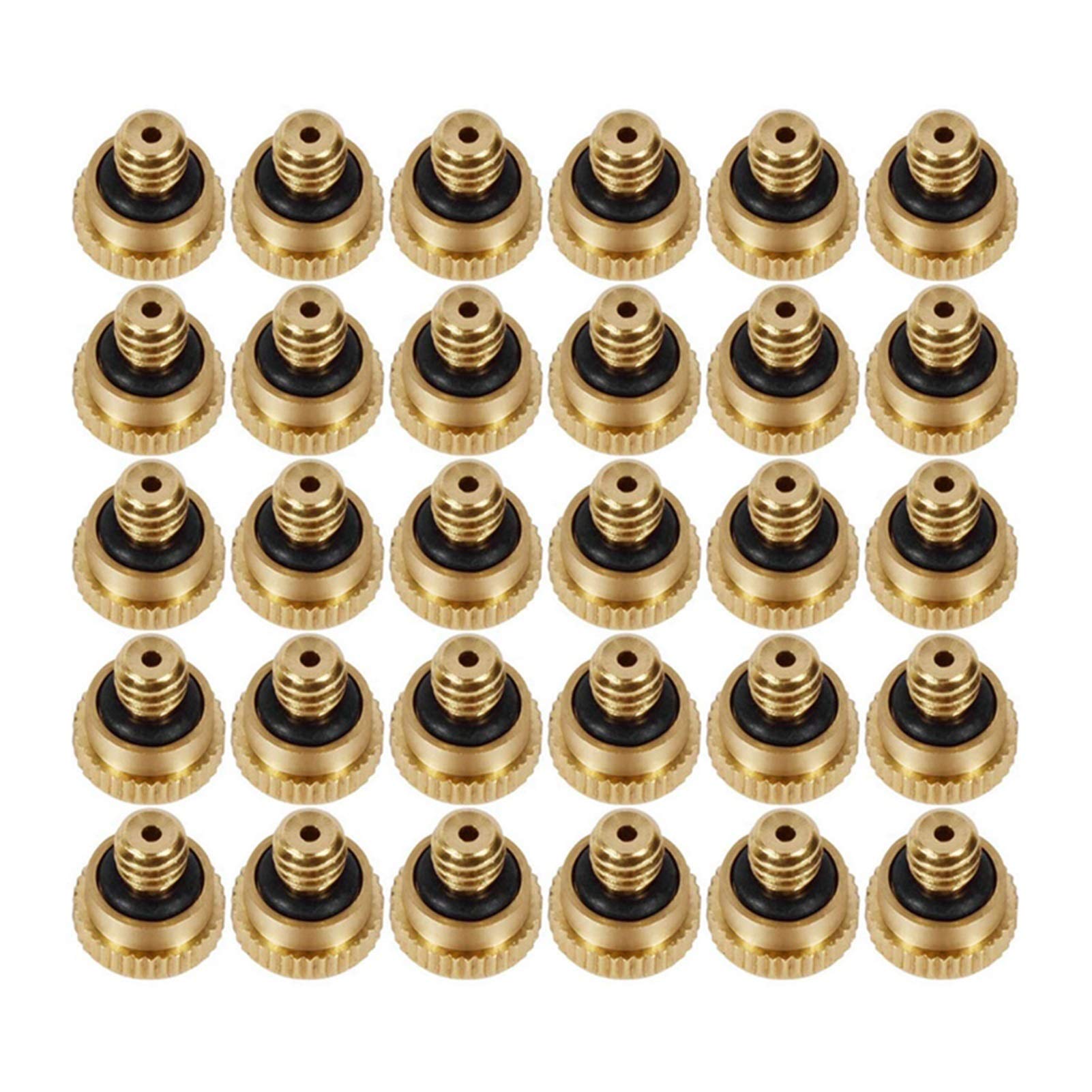 Druckzerstäuber-Sprühgerät, 30 Messing-Sprühdüsen für Kühlsysteme, Wasservernebler, Sprühdüsen für Terrasse und Garten, 0,004-0,039 Zoll Sprühgerät-Bewässerungswerkzeug-Set (0,9 mm)