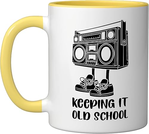 Miniatura 8 de Keeping It Old School 80s 90s Retro Cassette Radio Ceramic Mug, Orange/White