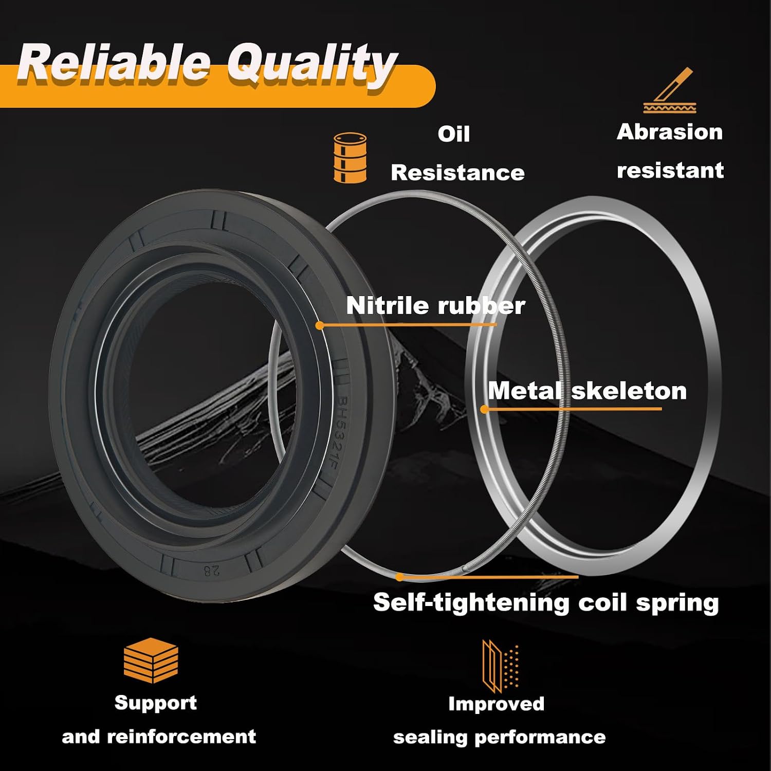 2Pcs Differential Carrier Front Seal Front CV Axle Drive Shaft Oil Seal Set Drive Axle Shaft Seal Compatible with Toyota 4runner Tundra Lexus Gx460 Lx470 Replace# 90311-47027 90311-47013