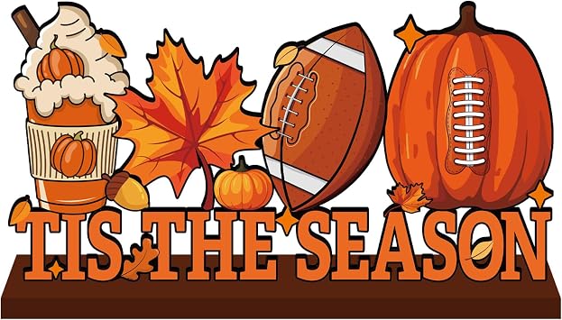 Fall Decorations for Home Wooden Table Centerpiece 11.8x6 Inches