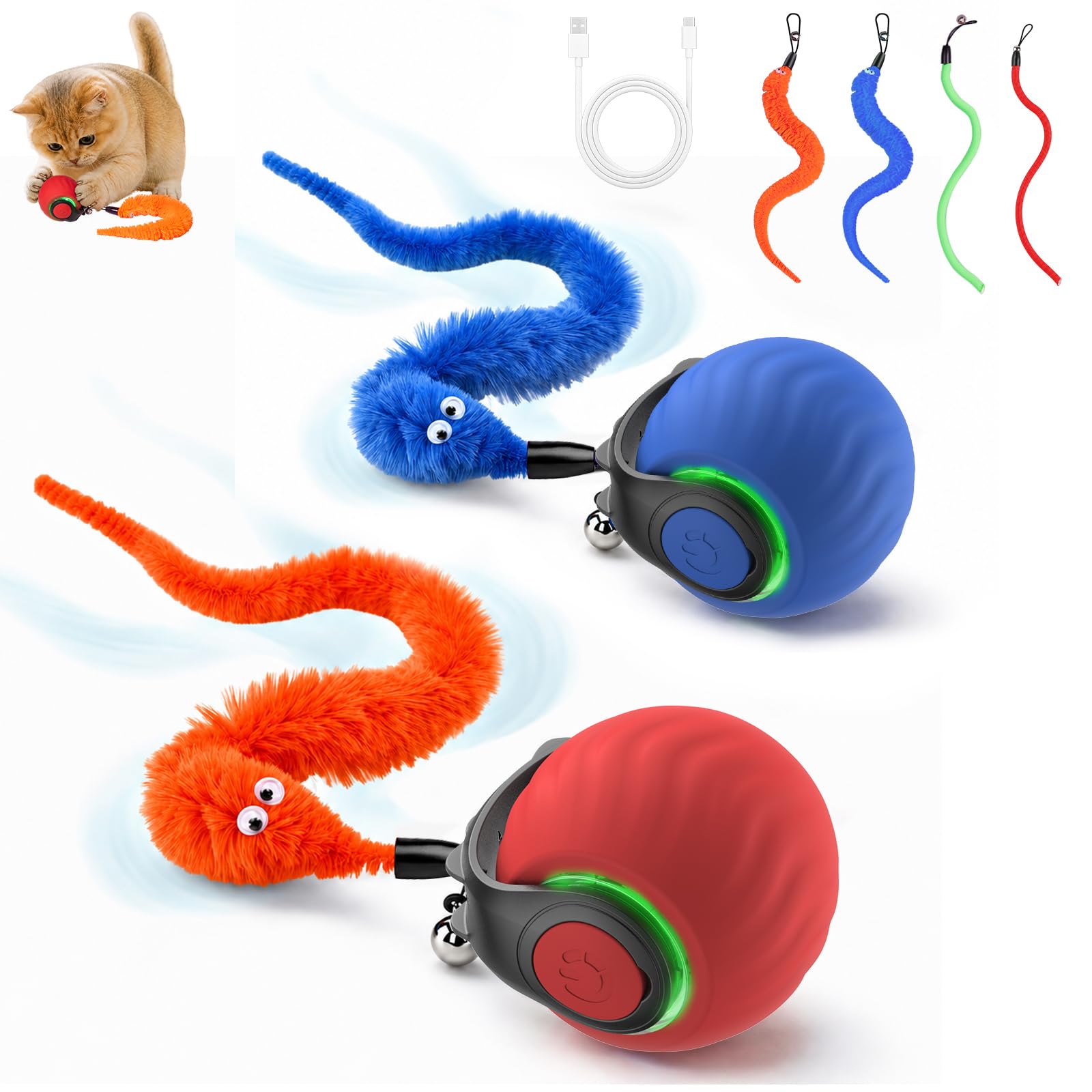 Interactive Cat Toys with Bird Sounds & 5 Speed Modes for Indoor Cats Play | Bird Sounds,…