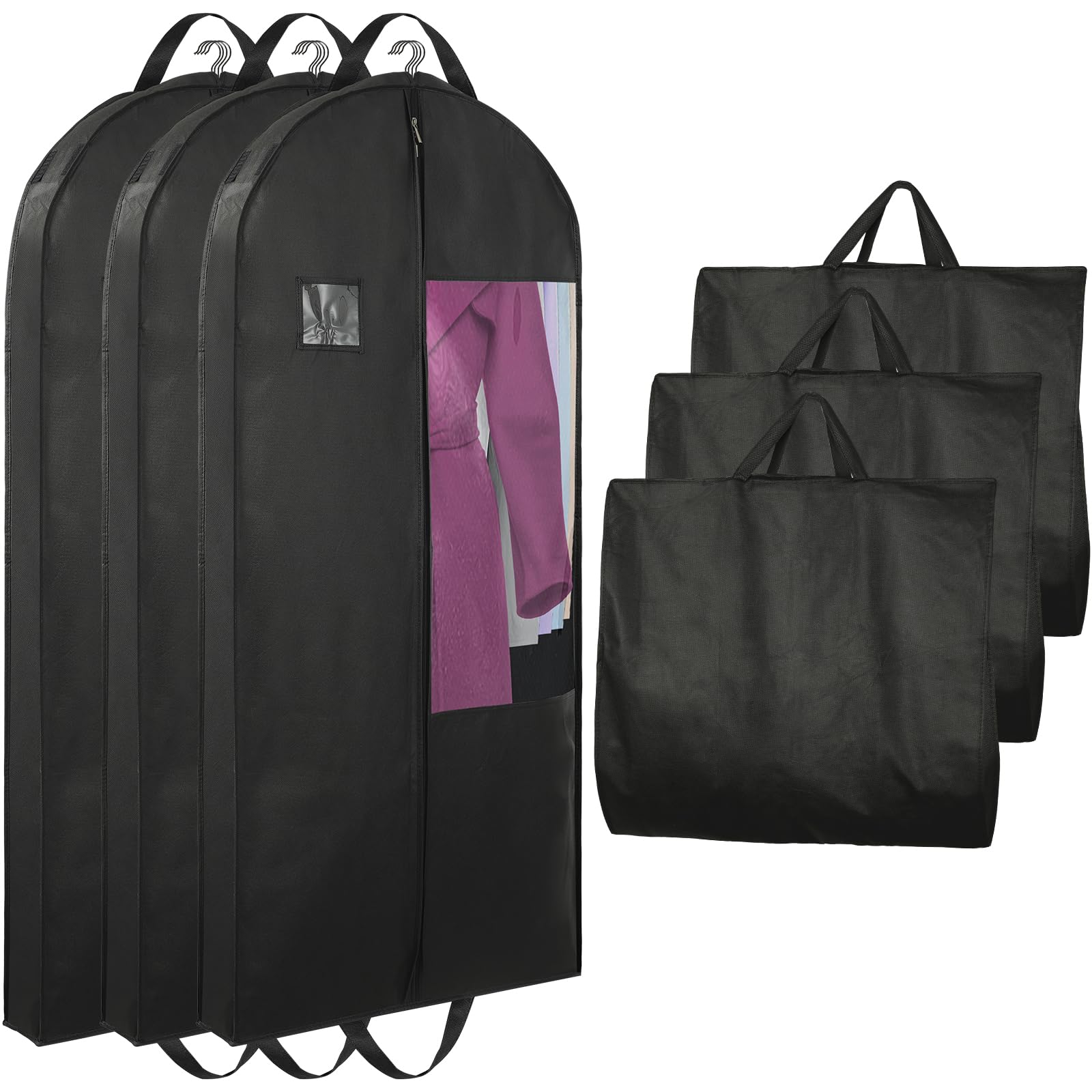 Garment Bags for Hanging Clothes and Travel with 4 Gusseted Suit Cover for Clothes Coats Suit Jackets Dress