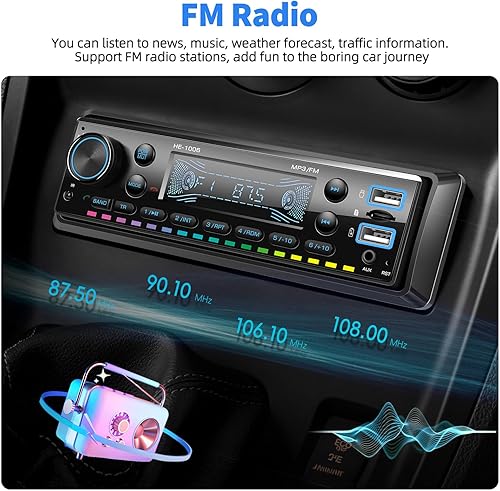 Miniatura 3 de Radio de audio estéreo Bluetooth 5.0 con tarjeta 64G receptor FM Radio de música digital reproductor MP3 soporte entrada AUX reproducción USB y