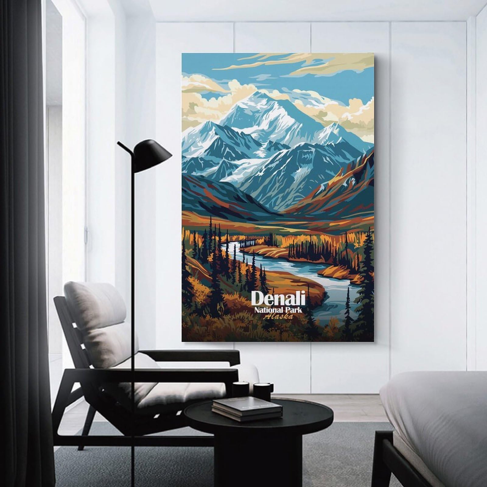 Junmoney Home Decor Wall Art Denali National Park Alaska Illustration, 12x18inch(30x45cm), for Workspace Walls, Study Corners Or Bedrooms, A Smart Decor Choice for Study Walls