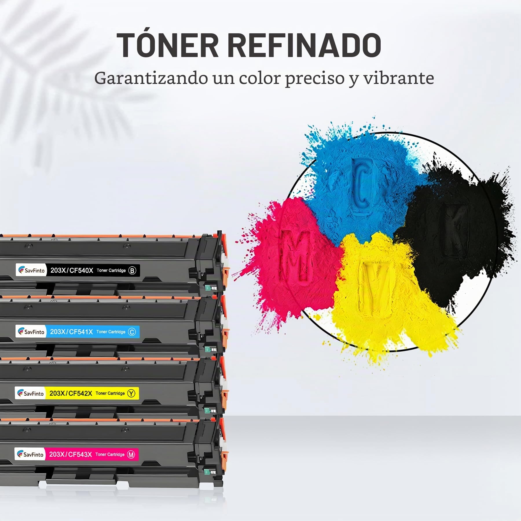 SavFnito 203X Tóner de Repuesto para Cartuchos de tóner HP CF540X CF540A 203X 203A compatibles con HP Color LaserJet Pro MFP M281fdw M254nw M281fdn M281cdw M254dw M254dn M280nw M281 M254 (4 Unidades)