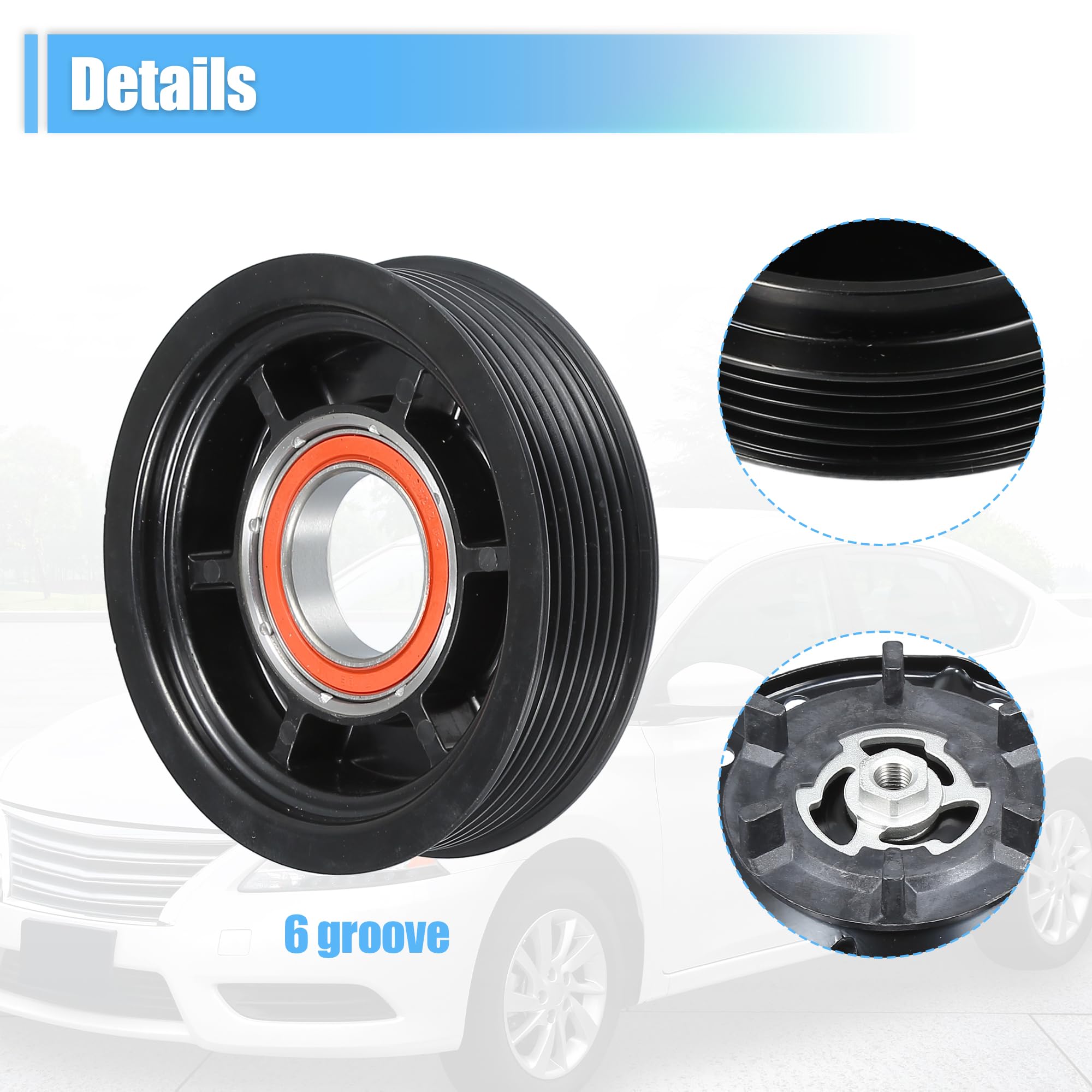 QUARKZMAN Ac Embrague Compresor Para Toyota Corolla 2009-2010 1Pc | Para Toyota Matrix 2009-2011 1.8L, Plateado Y Negro, Metal, 3.3X11.5Cm, 35Mm Di, 7 Ranuras