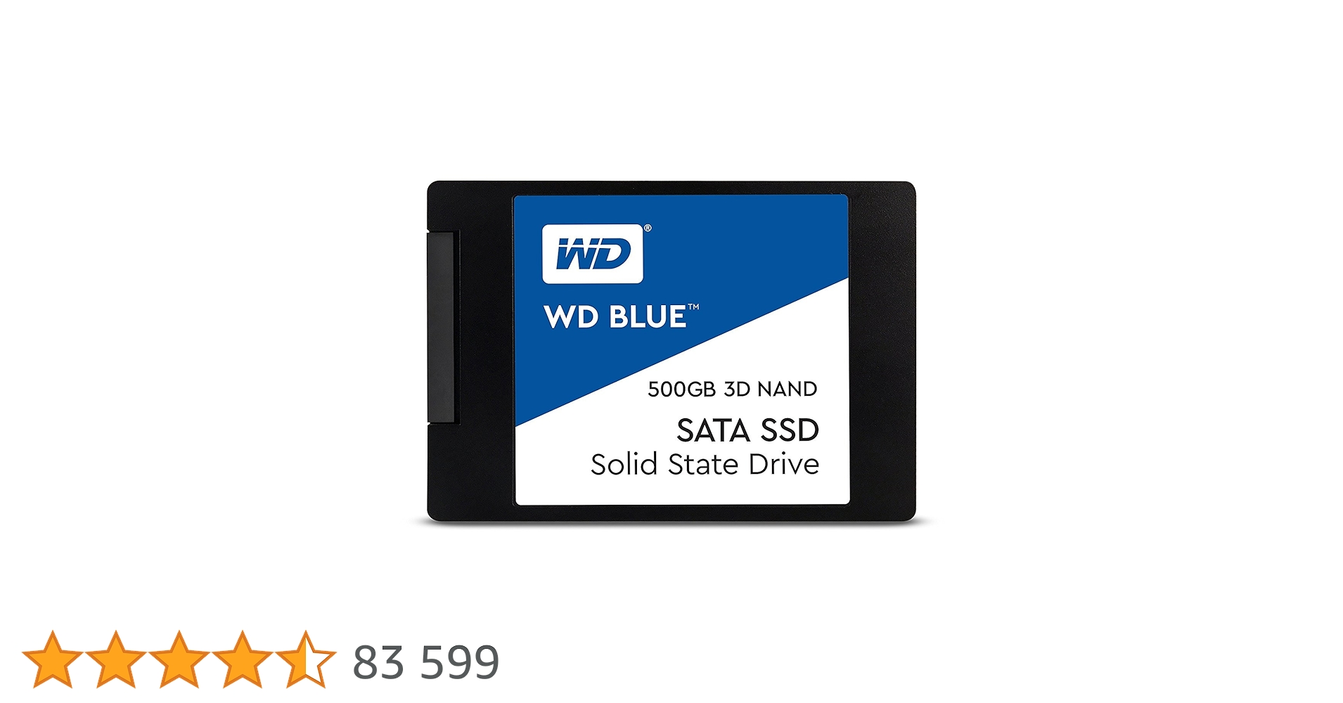 Western Digital WDS500G2B0A WD Blue 3D NAND Internal SSD 2.5 Inch SATA, 500 GB Western Digital WDS500G2B0A WD Blue 3D NAND Internal SSD 2.5 Inch SATA, 500 GB