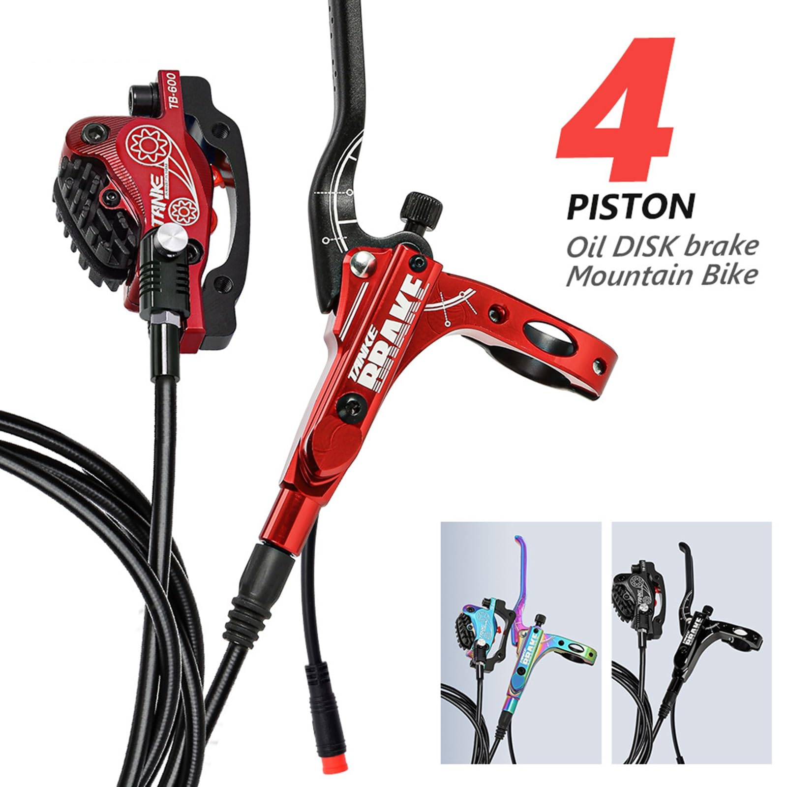 Amazon.co.jp: 電動自転車用油圧ブレーキセット 4ピストン デュアル