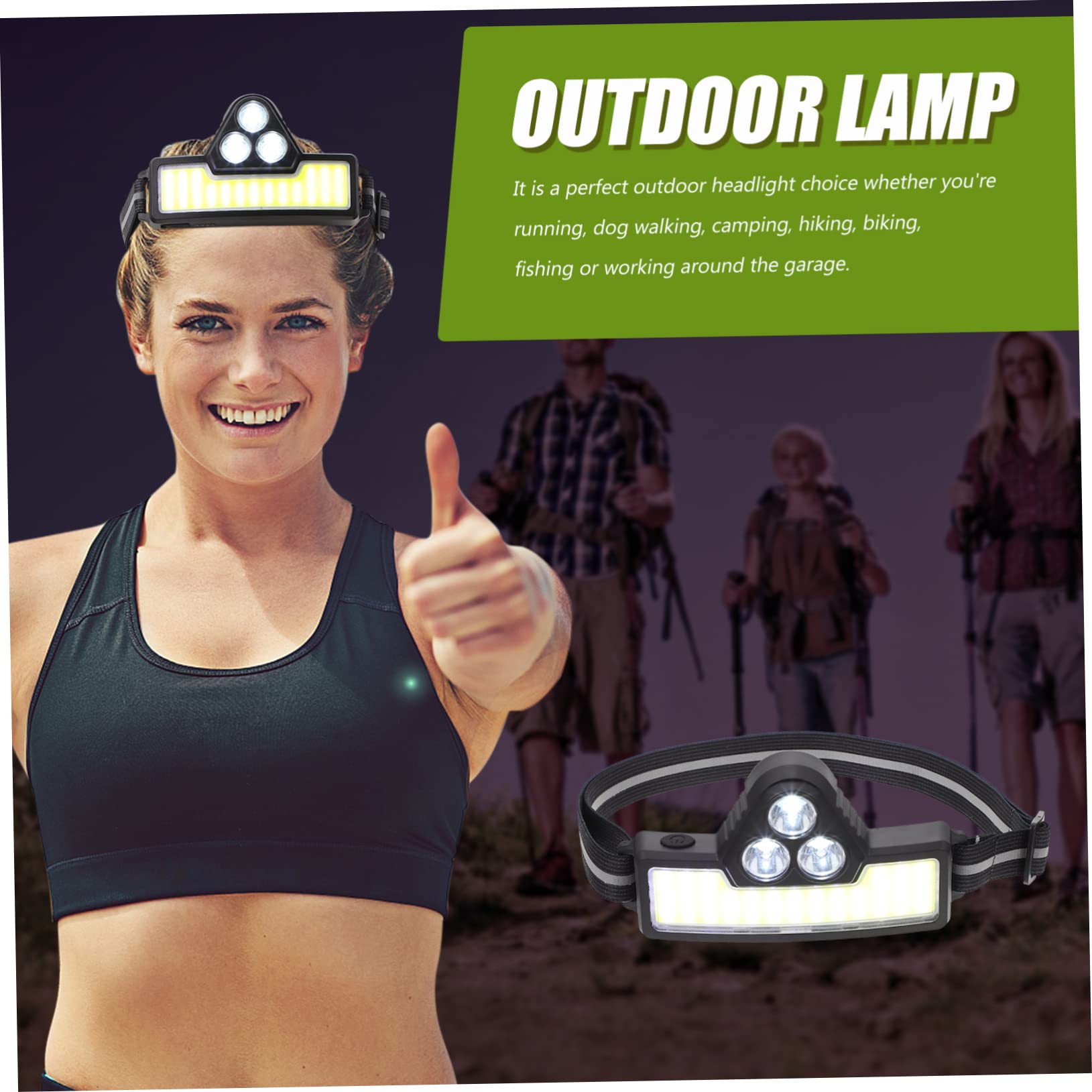 Toddmomy Lampada Frontale Ricaricabile Usb in Plastica Luce Per Ciclismo Notturno e Corsa All Aperto Attrezzatura Essenziale Per Escursionismo e Passeggiate