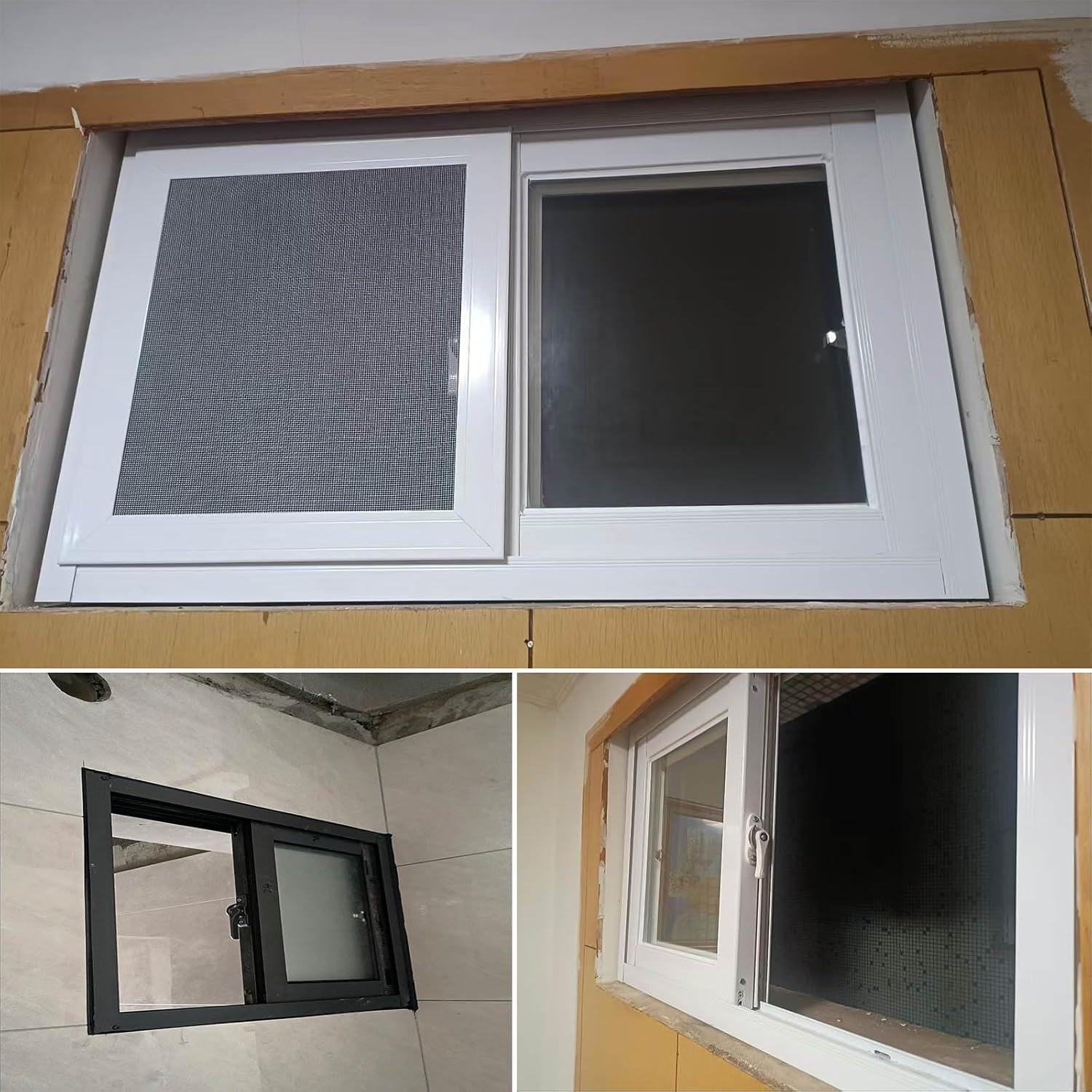 Replacement Basement Windows Shed Sliding Window with Double Pane Tempered Clear Glass Mobile Home Replacement Window for House Improvement 24x38 25x18 40x24"(White,29x20")