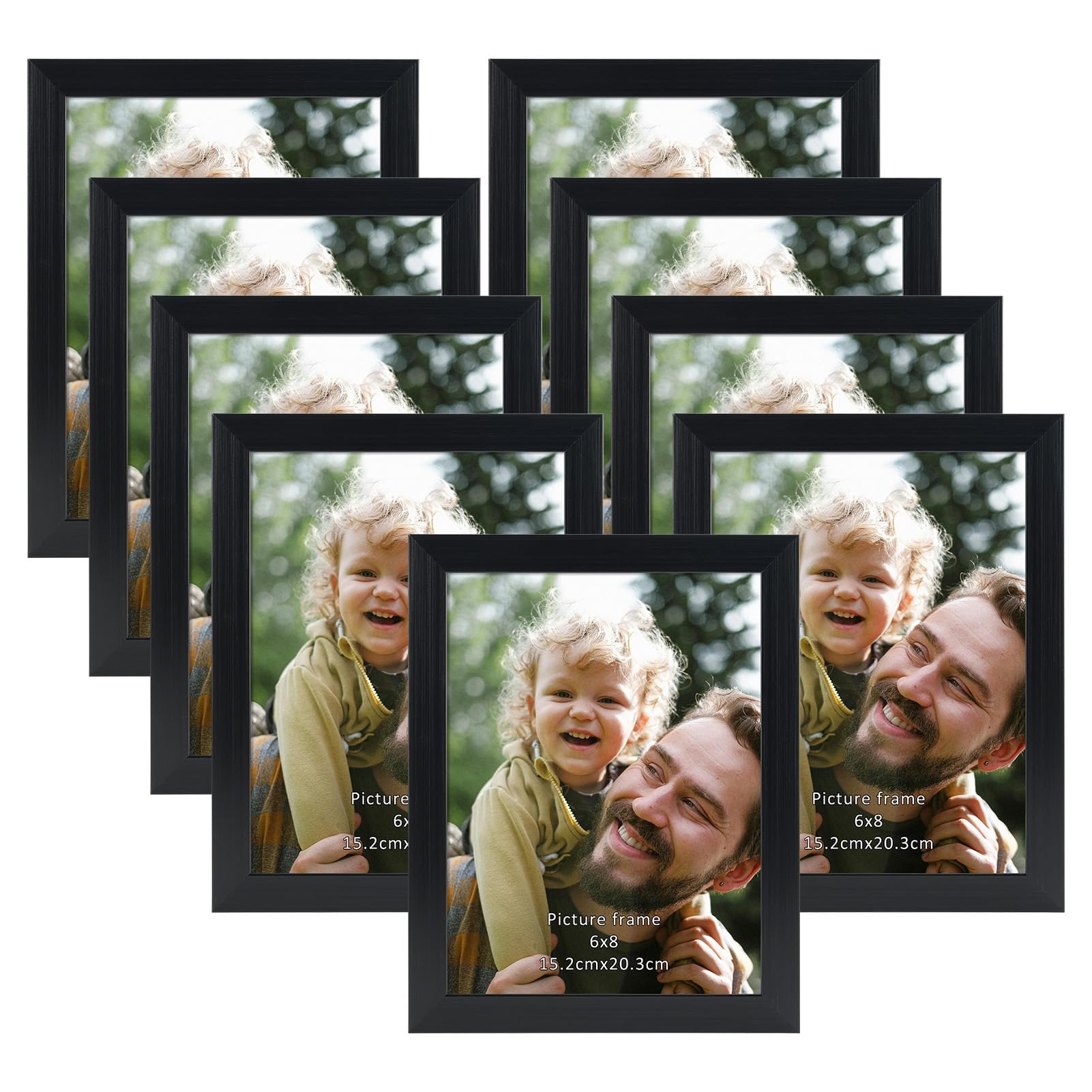 Eympeu Black 8X6 Photo Frame, 9 Pack 8X6 Picture Frame For Displaying 6X8 Inch Photos, Prints And Artwork On Desktop Or Wall