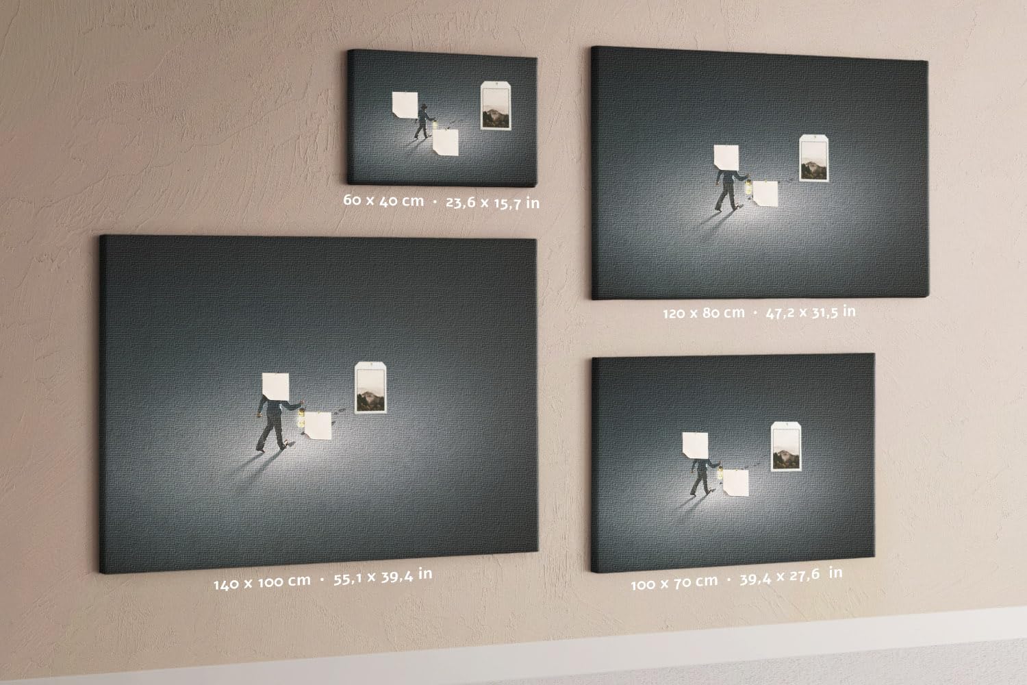 Tablero de corcho horizontal grande | bacheca mural para notas fotos y documentos | oficina home office escuela o casa | incluye chinchetas y montaje fácil - 140x100 - vistoso - Hombre detective