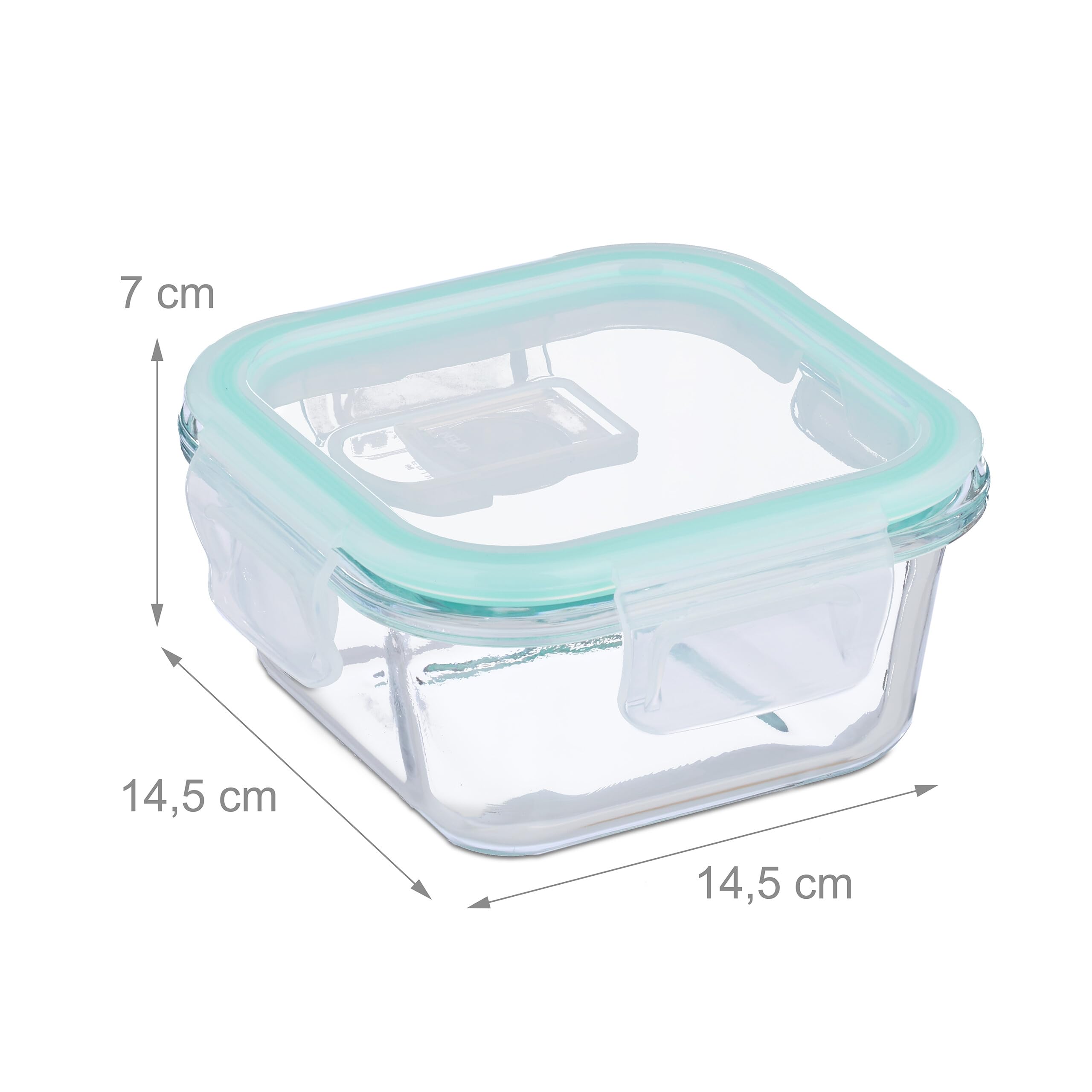 Relaxdays vershoudbakjes met deksel, glas, set van 6, 520 ml, meal prep bakjes, luchtdicht, bewaarbakjes, transparant