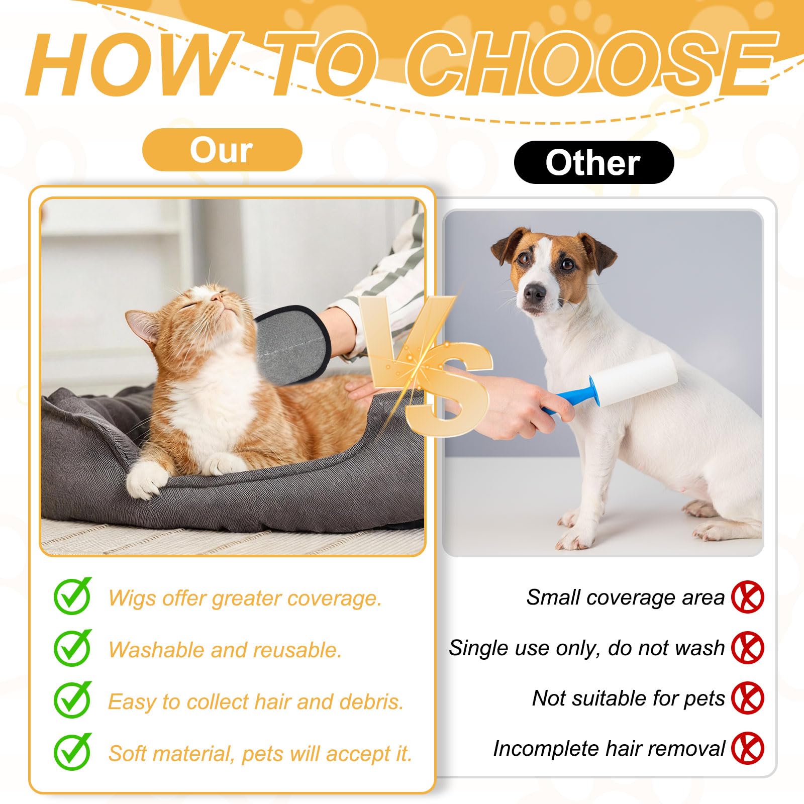 Tierhaarentferner-Handschuhe, elektrostatische Tierhaare, Hund und Katze, Fellentfernungshandschuh, wiederverwendbar, magische Bürste, Tierfellentfernungswerkzeug, (2 Stück, L, Schwarz/Blau