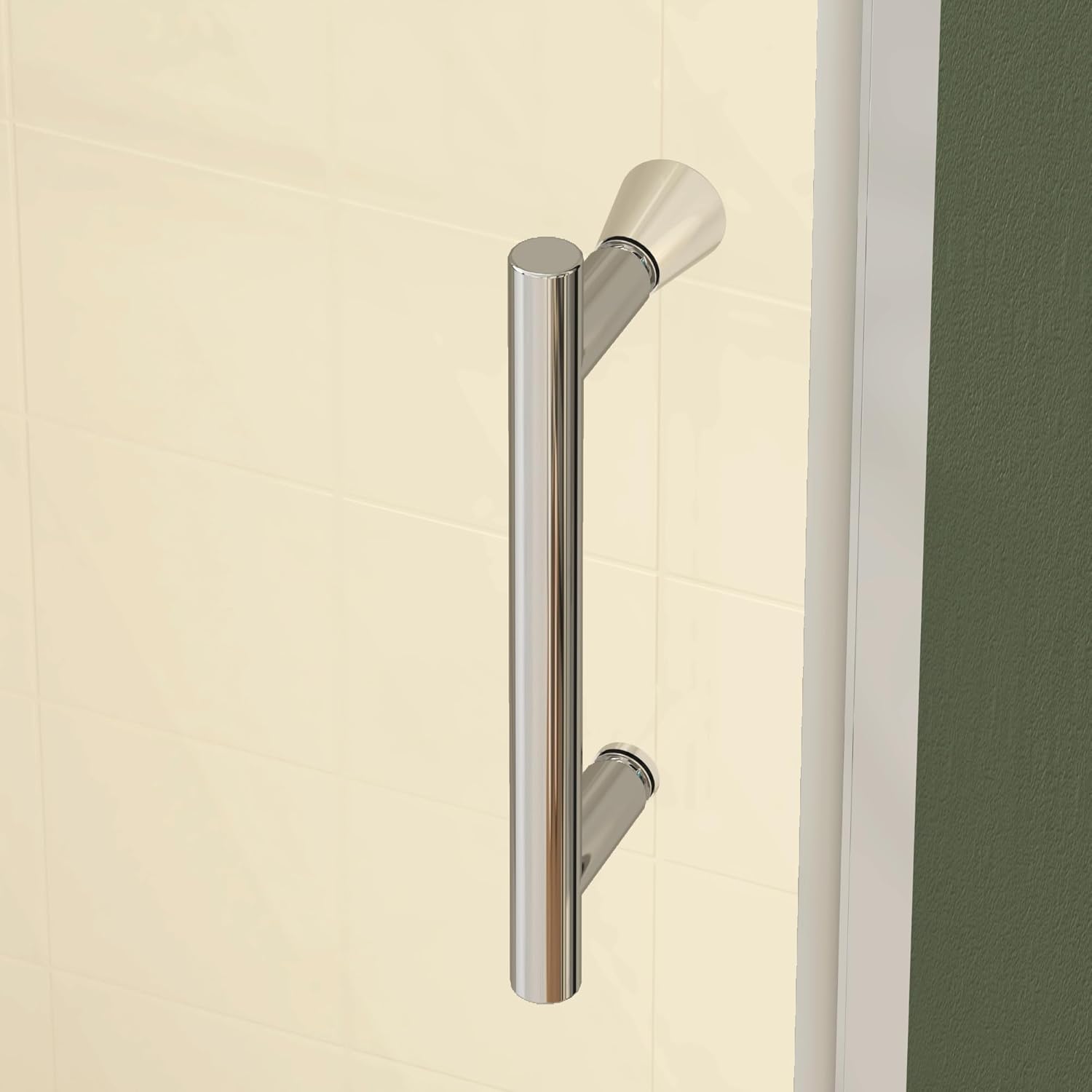 Shower Door 44-48" W x 71" H Frameless Pivot Swing Shower Door, Chrome Finish, 1/4" (6mm) Clear SGCC Tempered Glass Shower Doors, Reversible Installation, Modern Bathroom Shower Enclosure