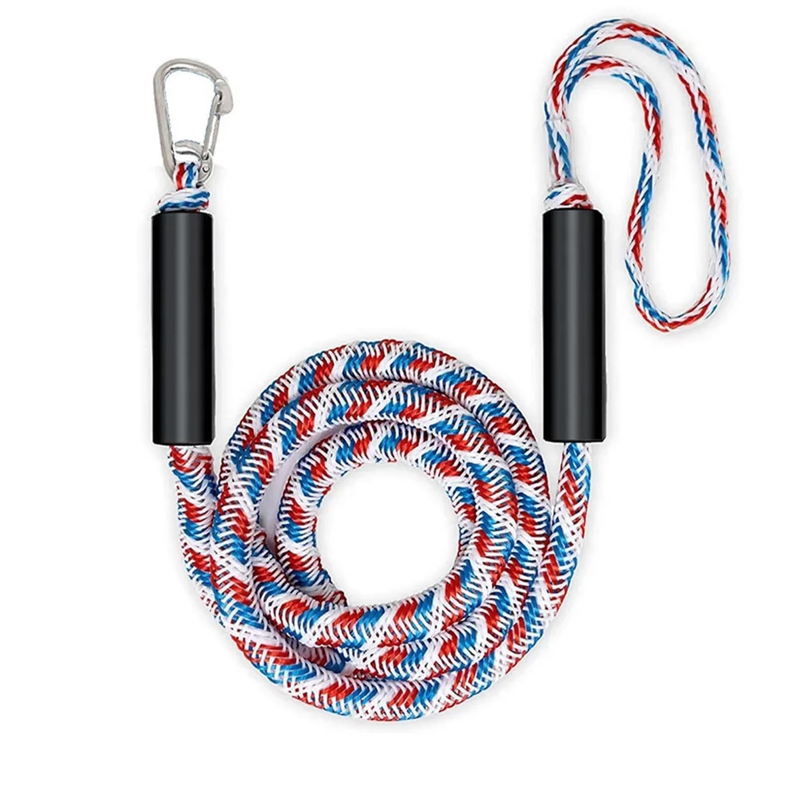 Soywim Blue Red White Mooring Rope, 1.2M Wharf Mooring Rope Stretch Surf Boat Fishing Marine Bungee Dock Line Anchor Butt Accessories(Blue Red White)